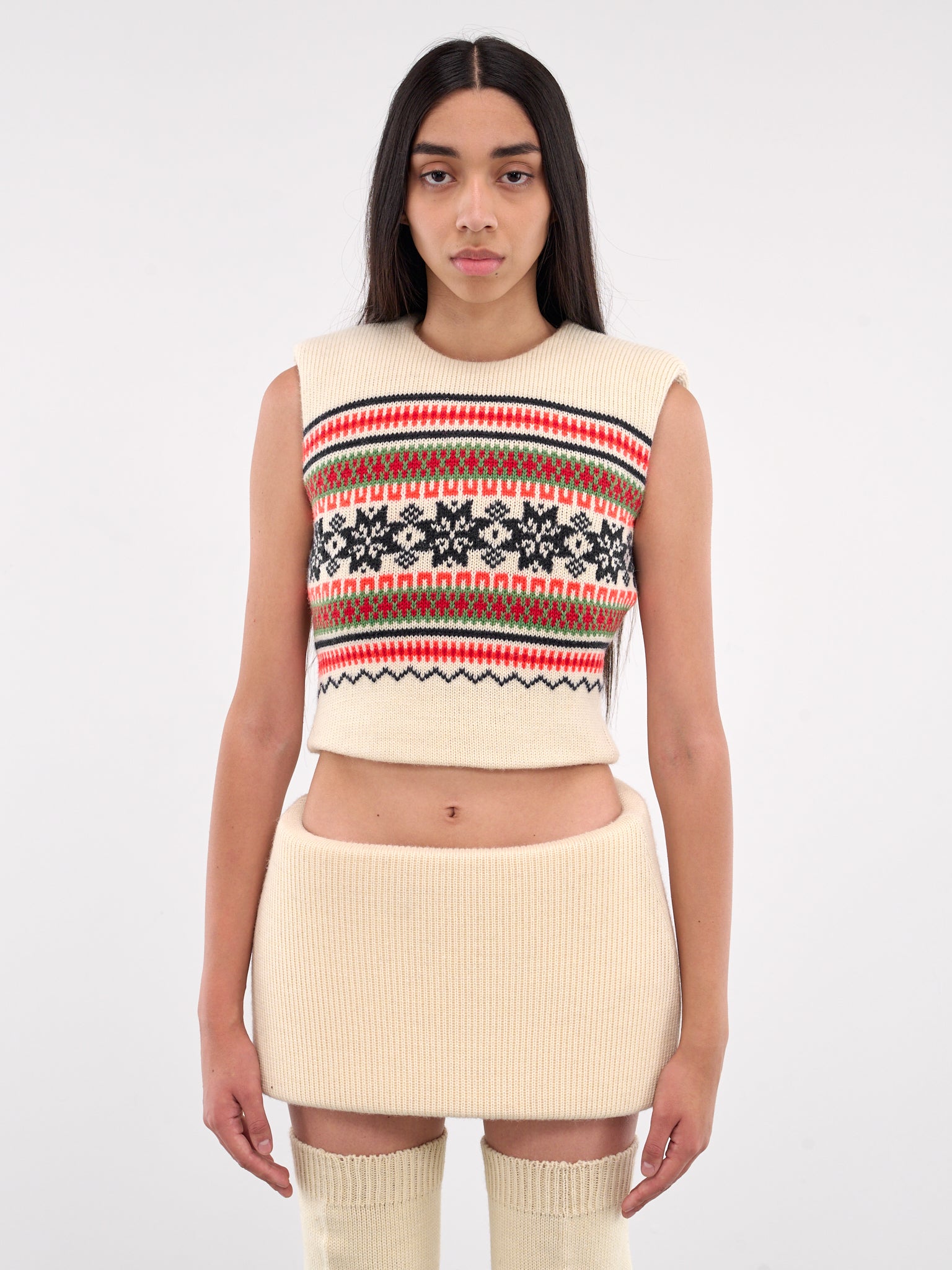 Cropped Foam Knit Sweater