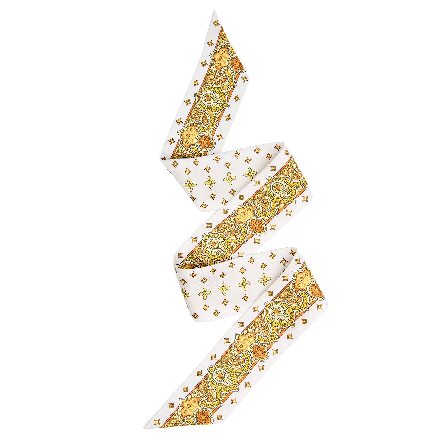 Greek-key floral print detail
