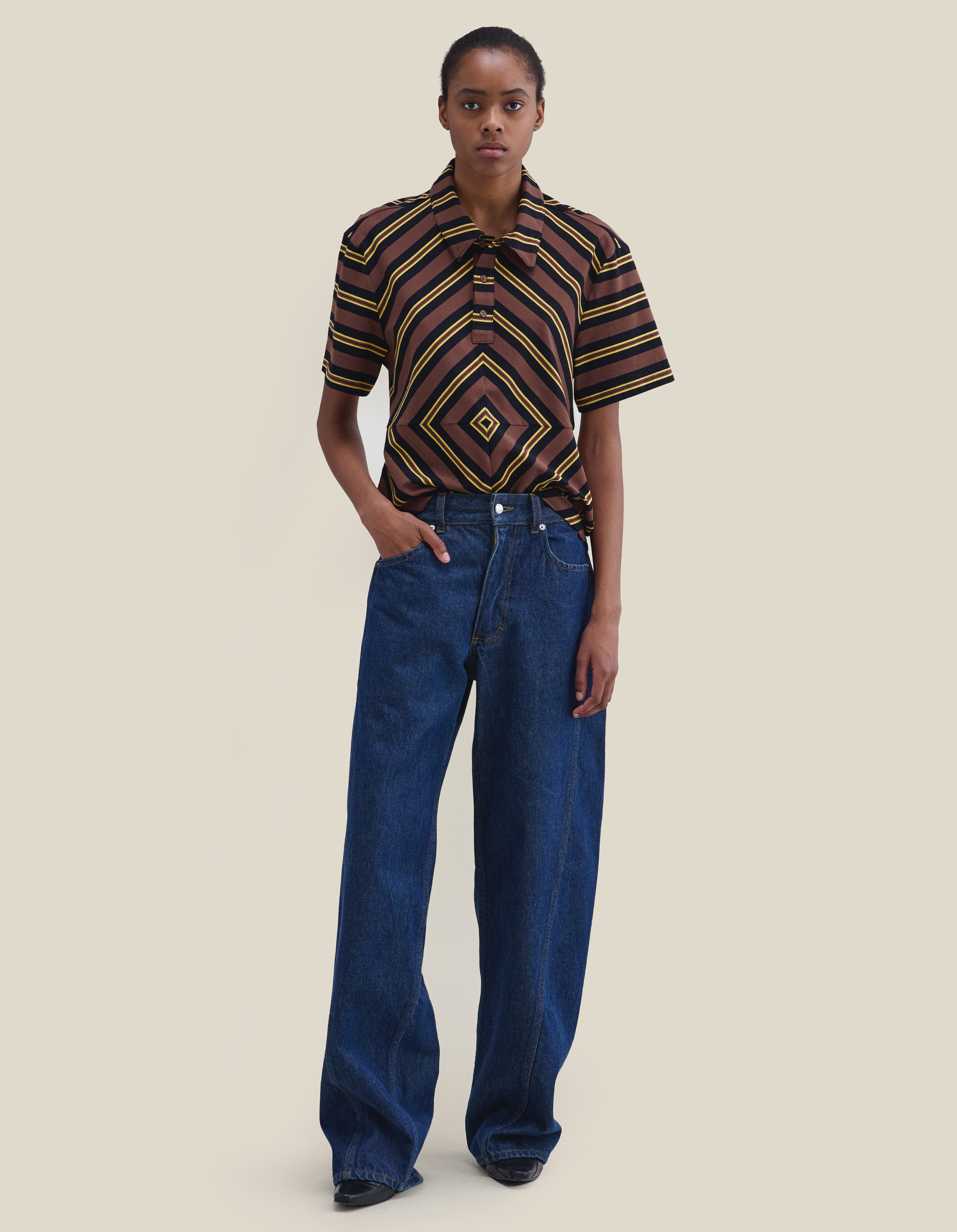 styled with graphic knit