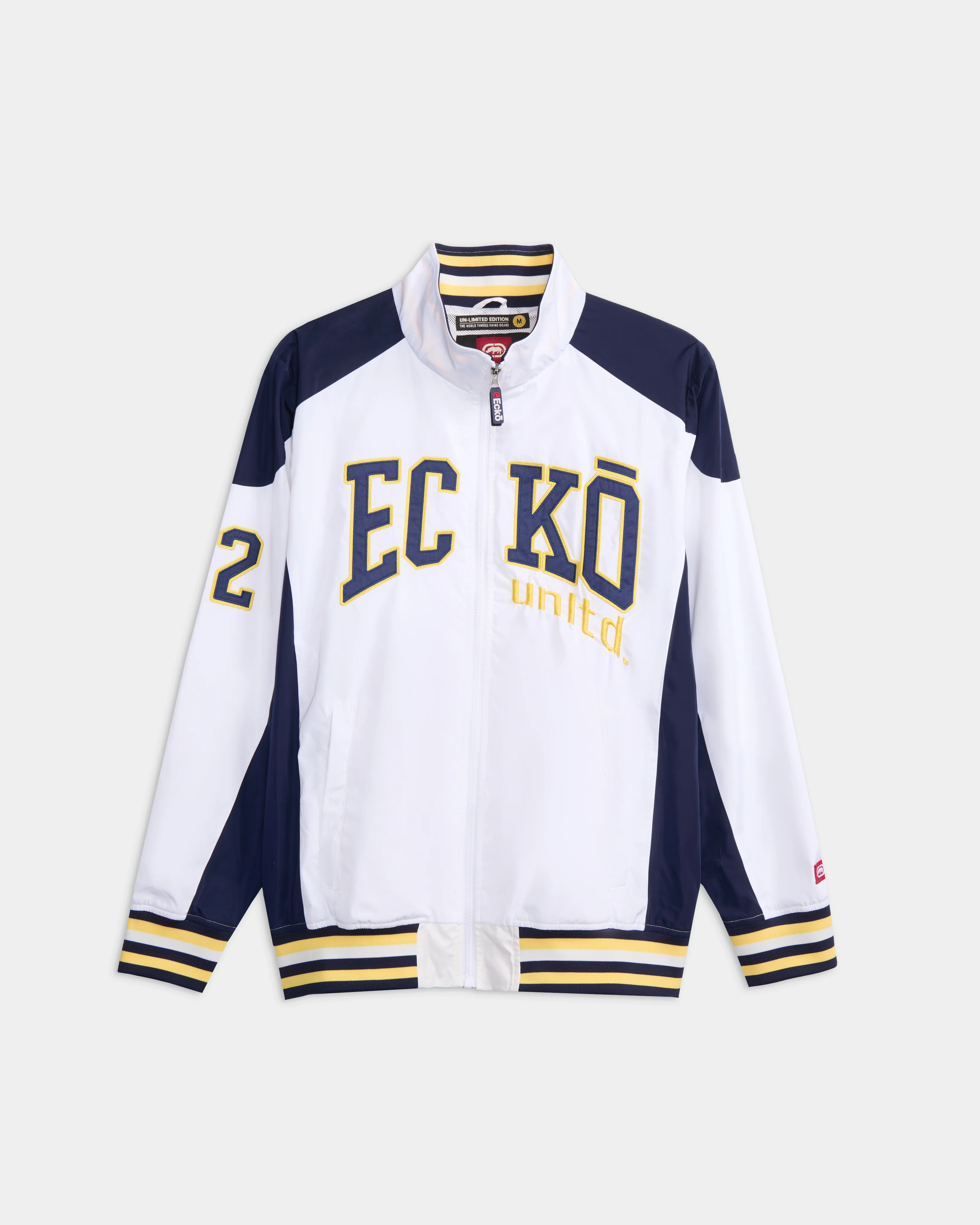 White-blue track jacket front