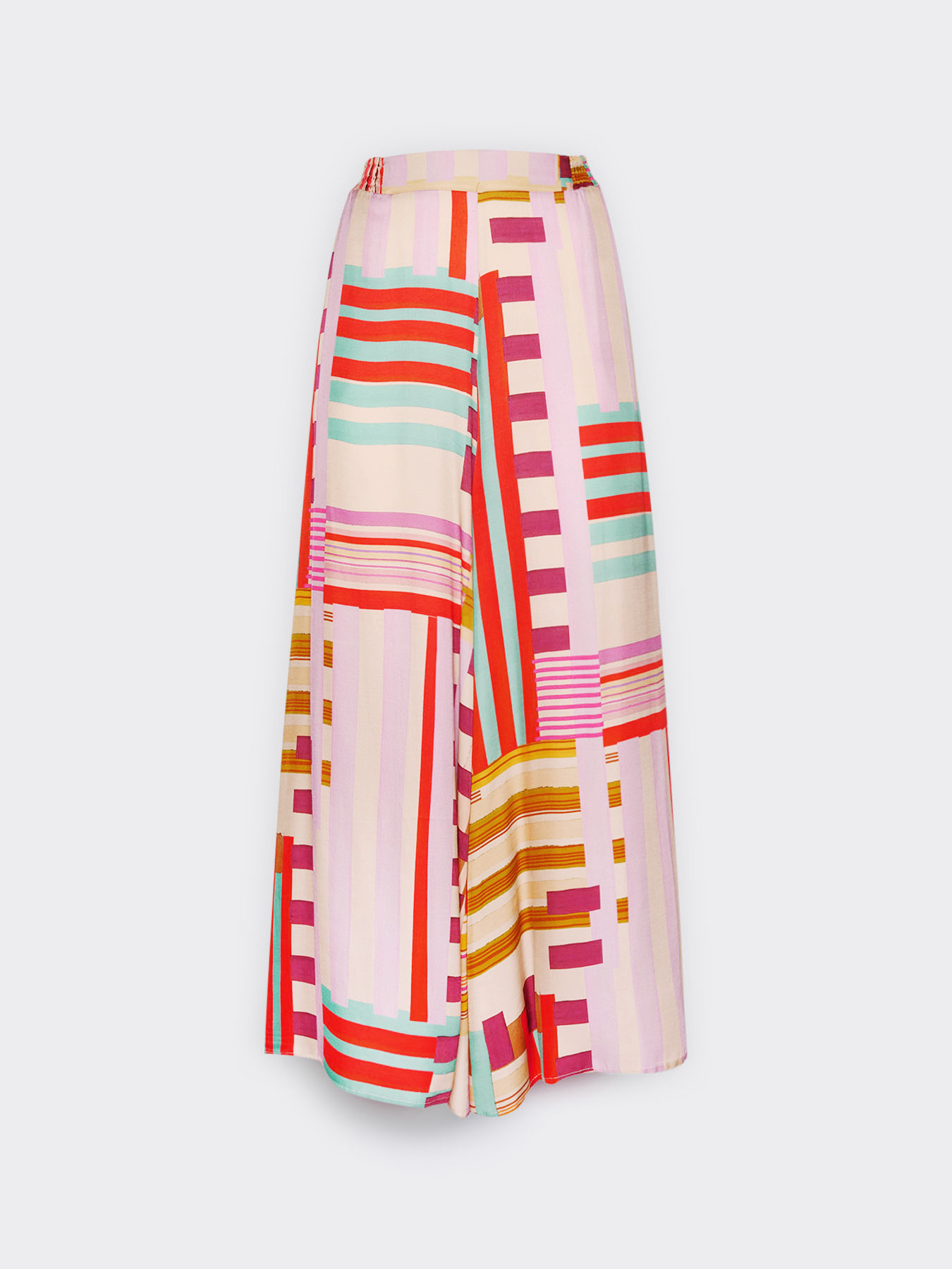 Printed Satin Palazzo Pants