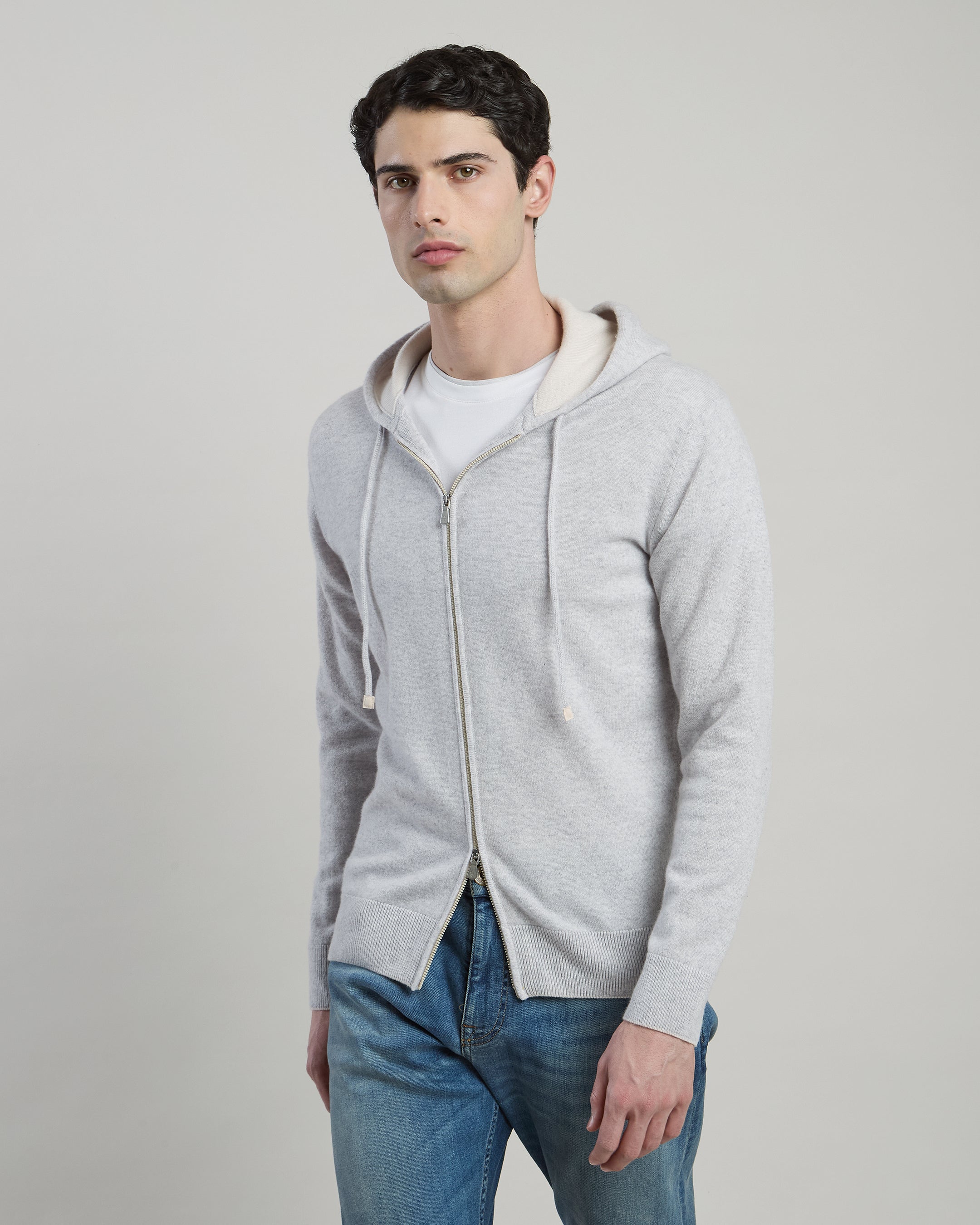 Full Zip Hooded Cashmere Sweater