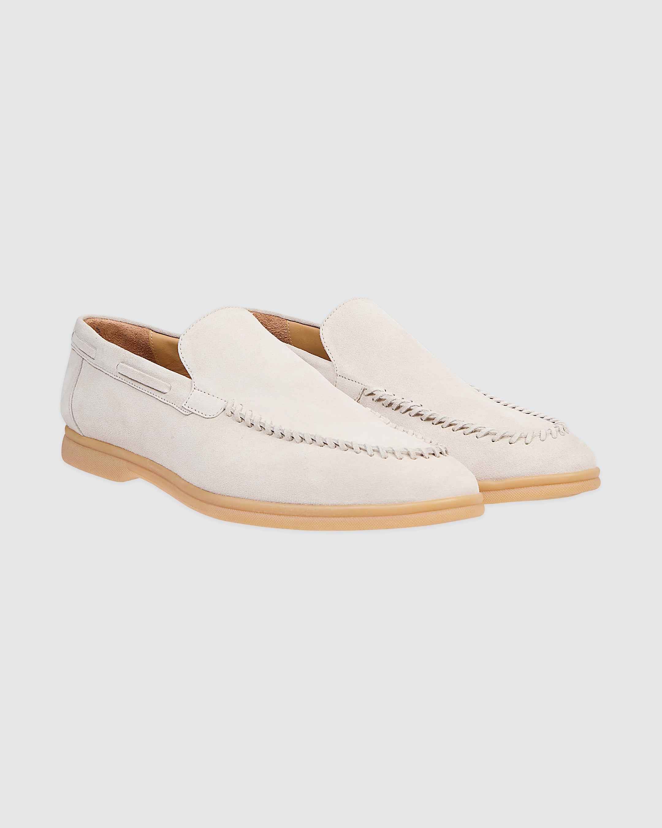 Hand-Threaded Suede Moccasins