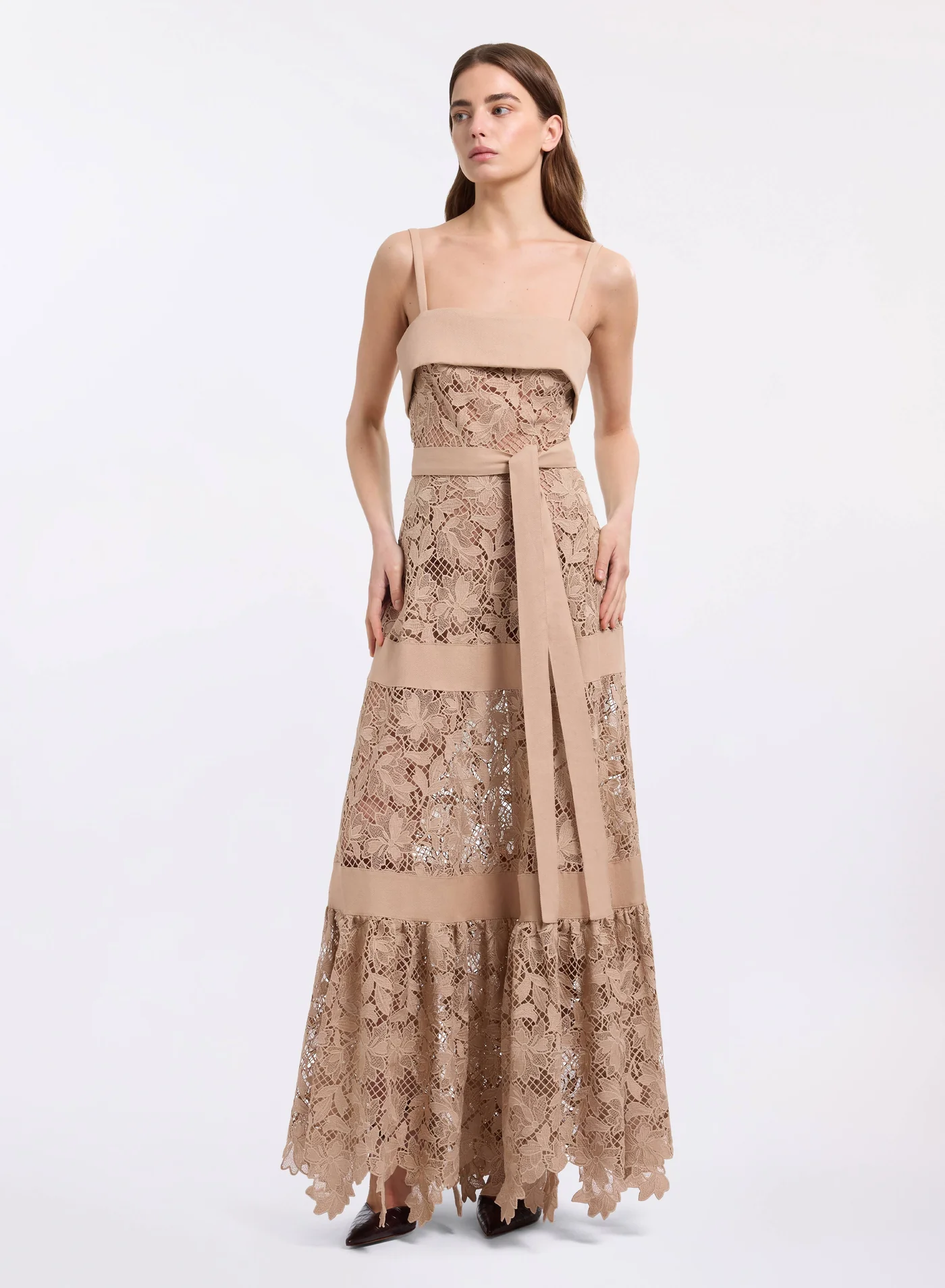 Macramé & Drill Long Dress