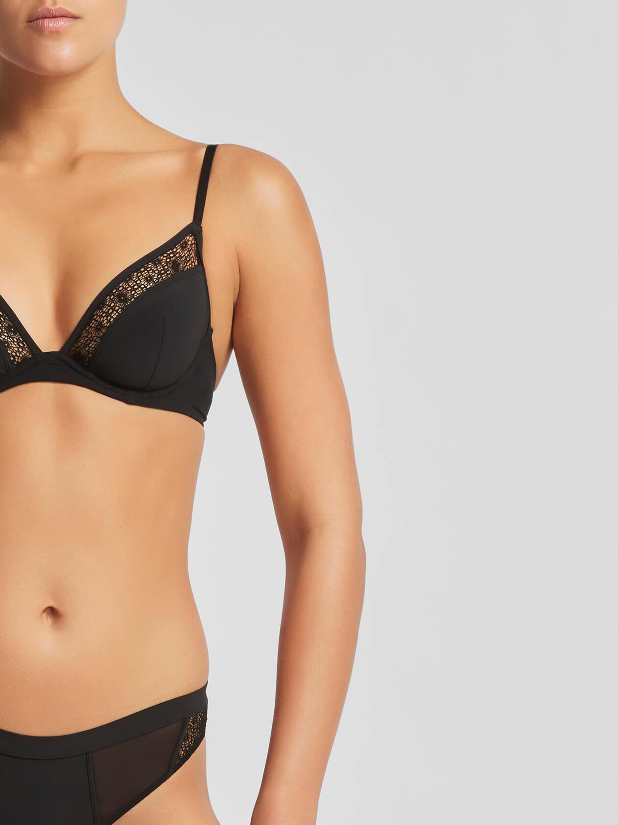 Edge Plunge Underwire Bra — back view