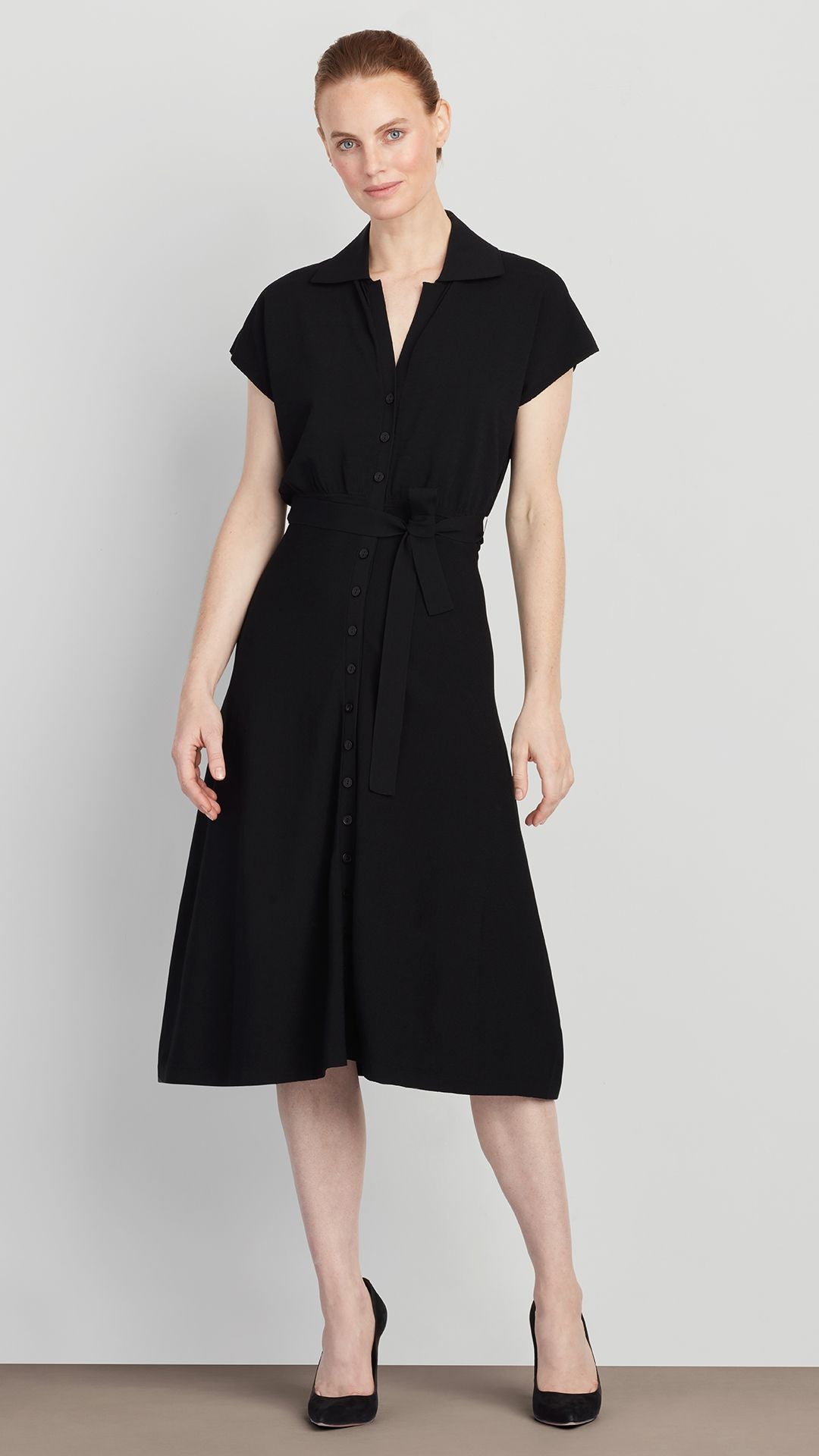 Dahlia Belted Crepe Dress