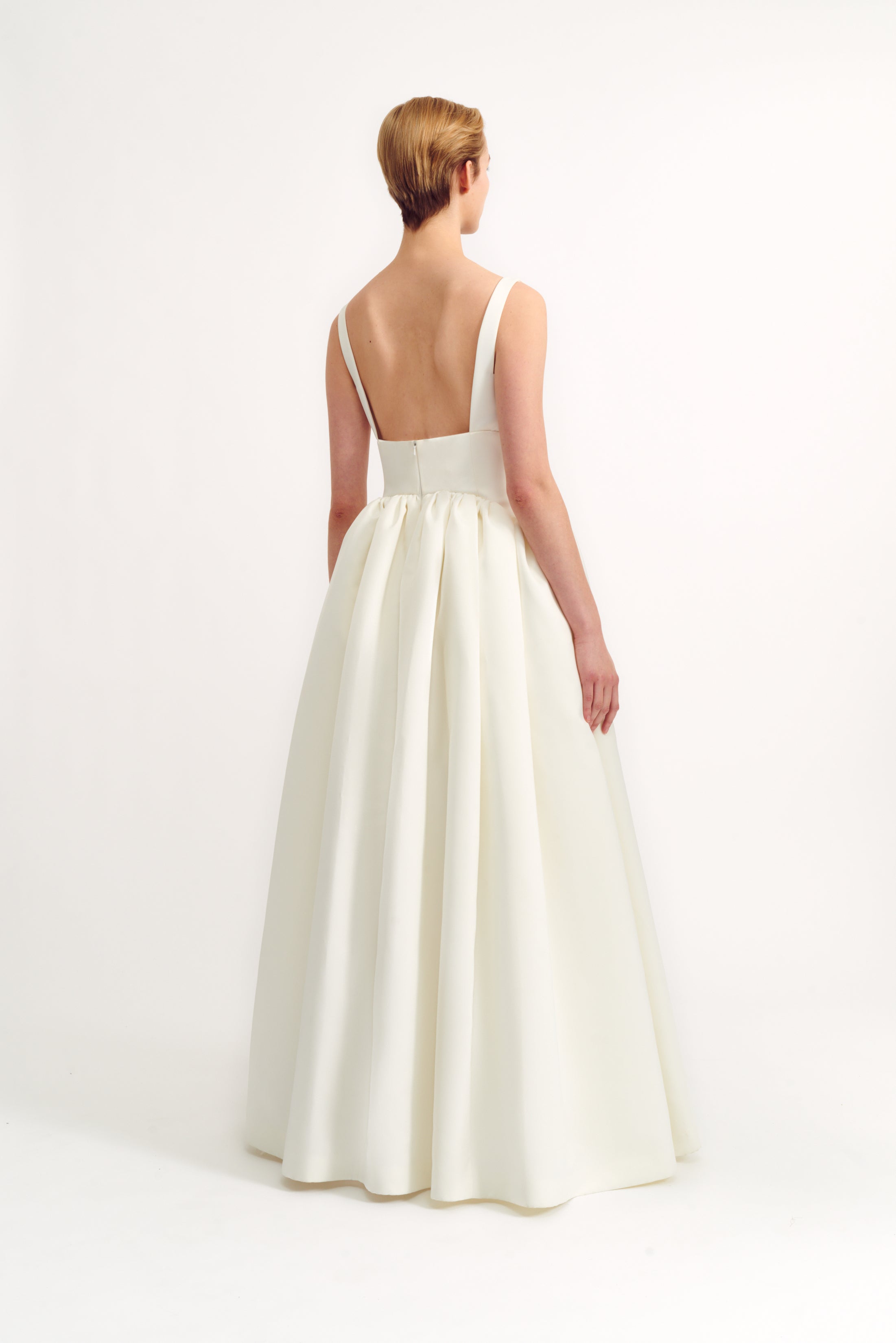 square-set back and full skirt