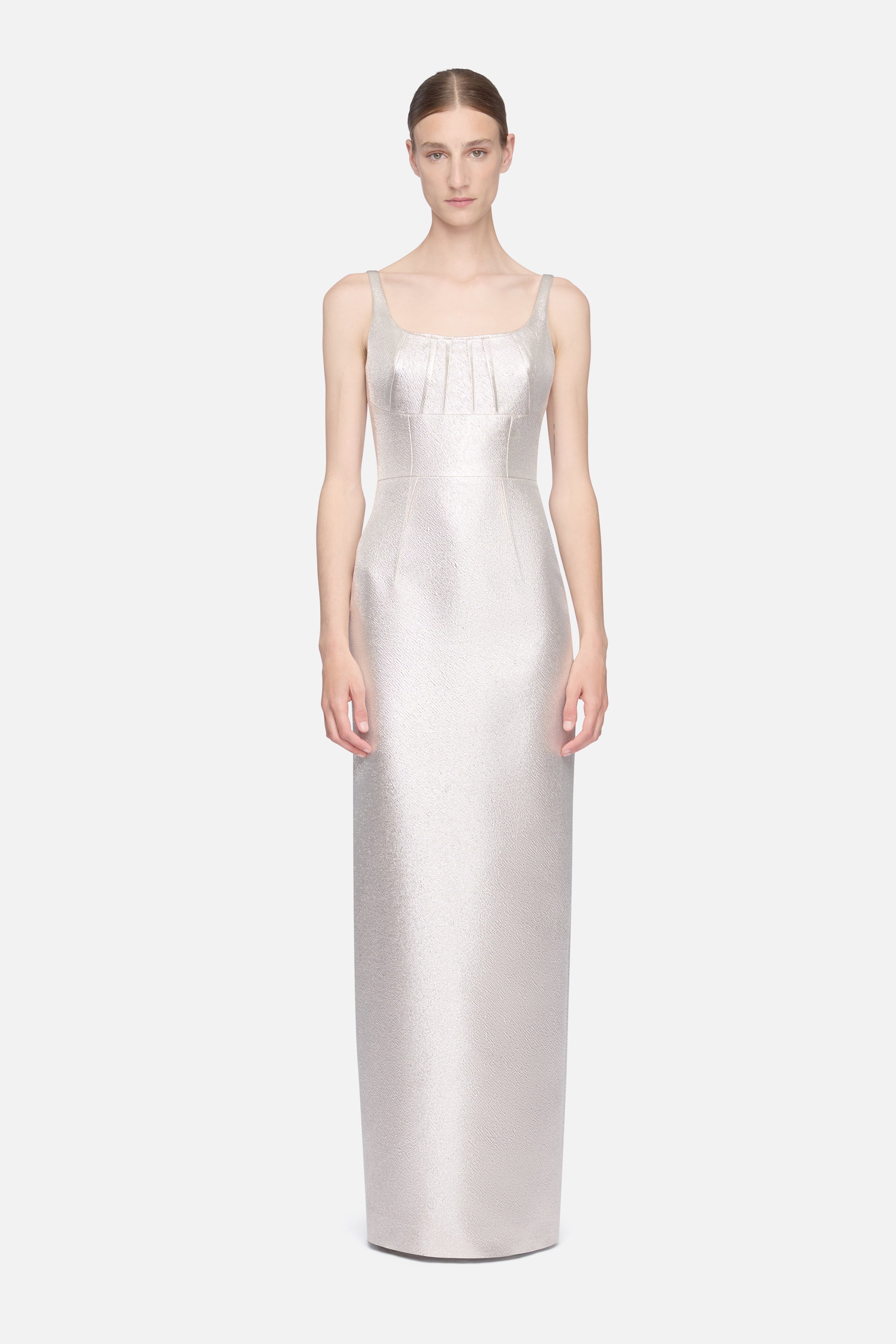 softly gathered neckline