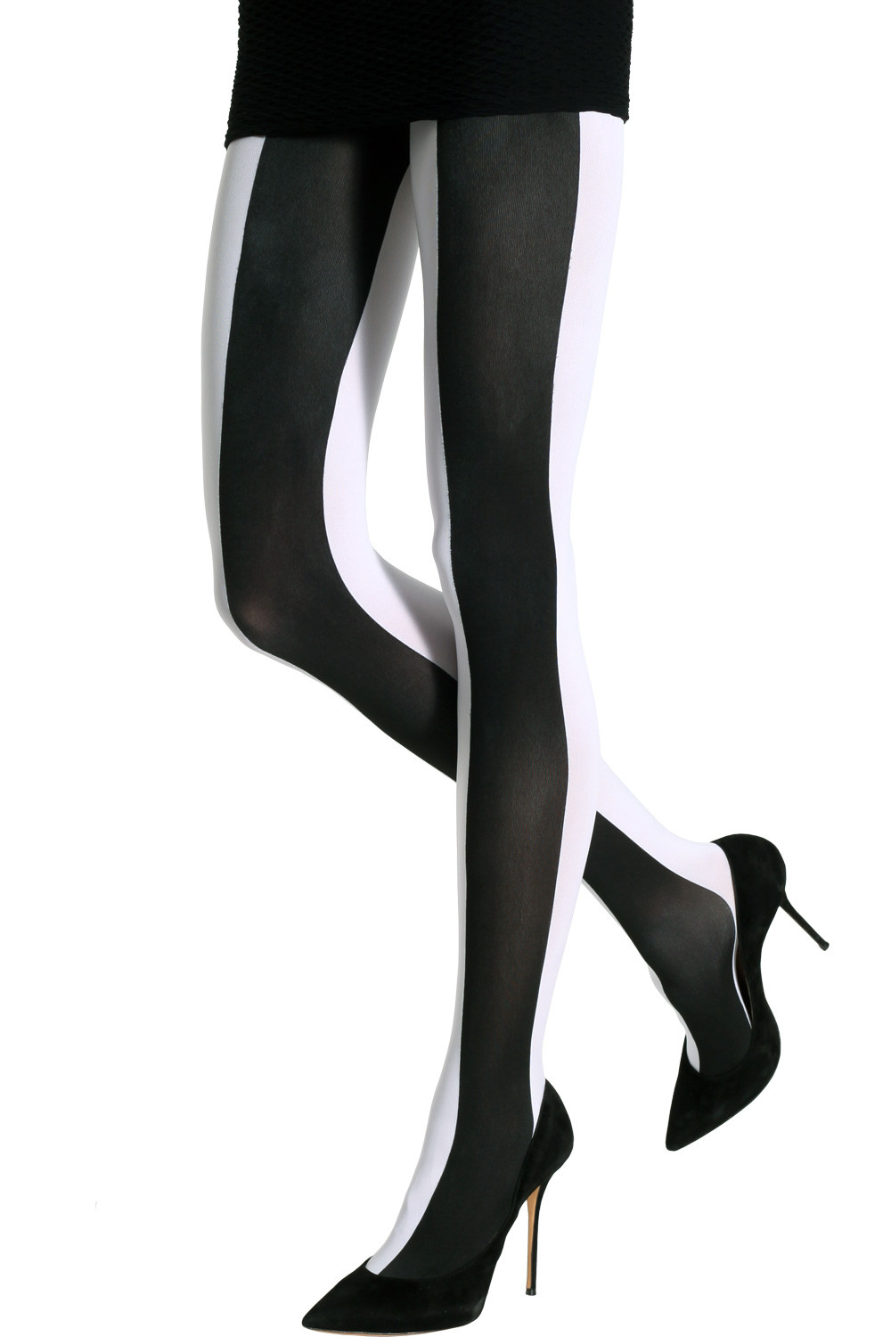 Two Toned Large Vertical Stripes Tights