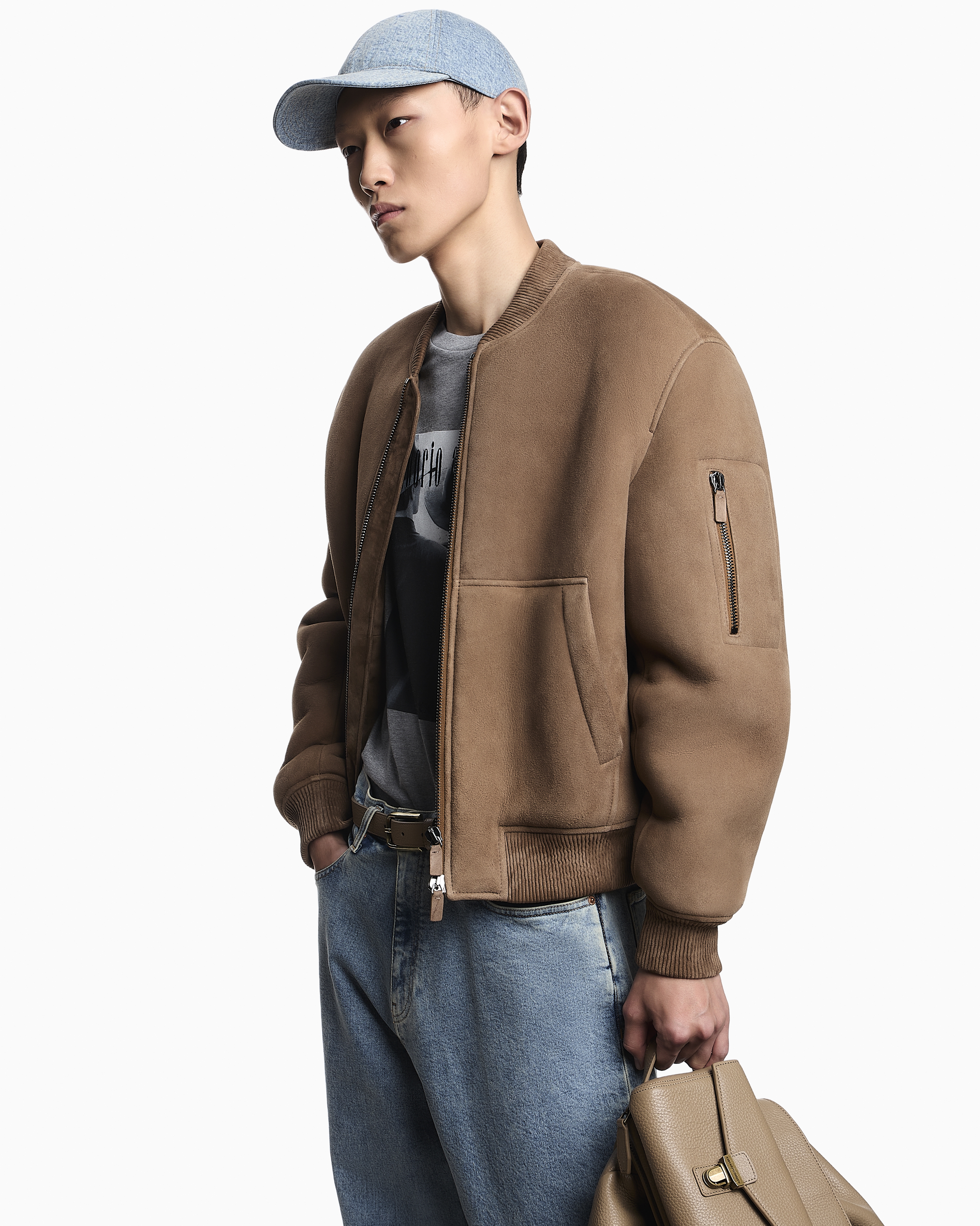 Icon Merino lamb suede shearling blouson official view 3