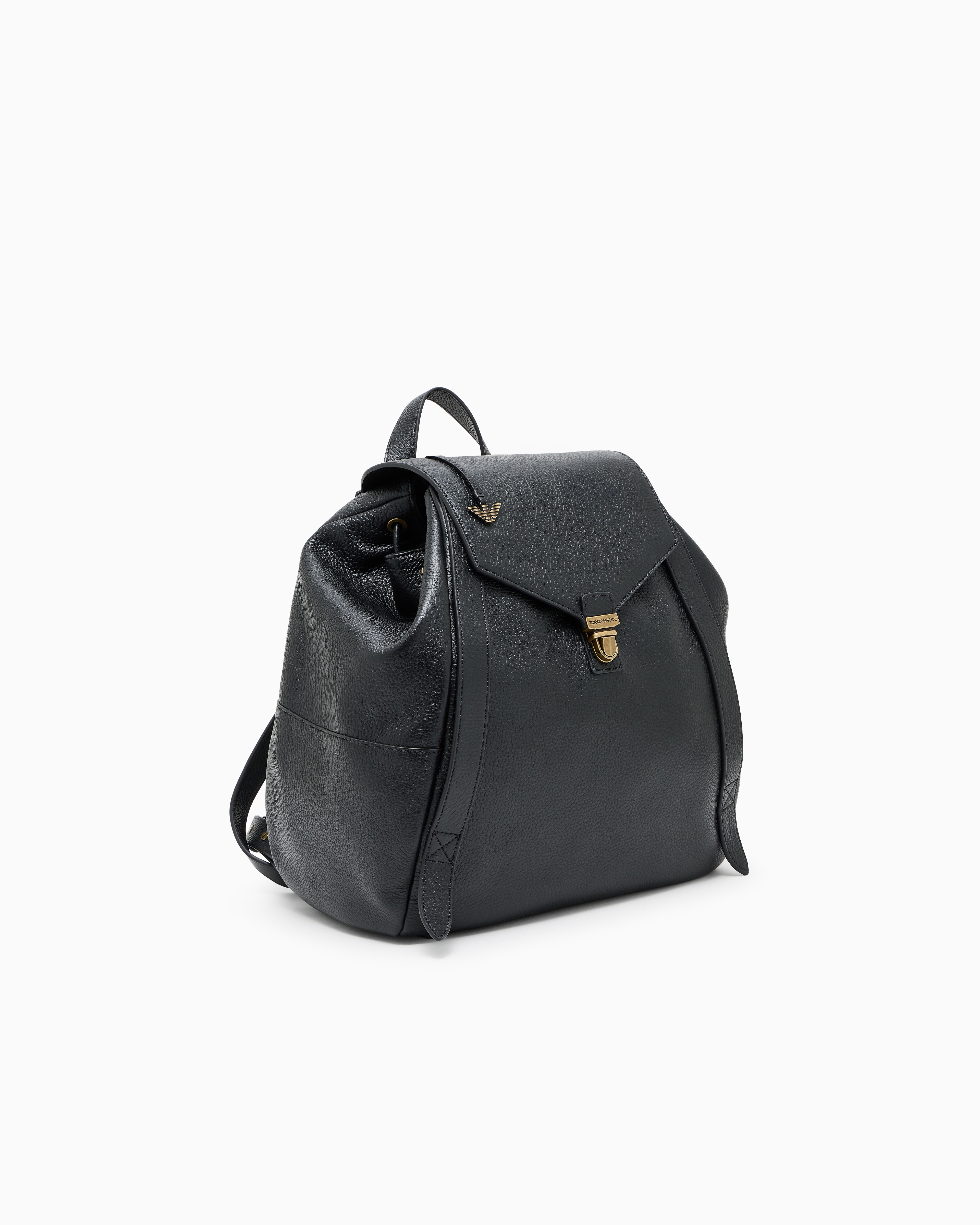 Icon pebbled leather backpack official view 2