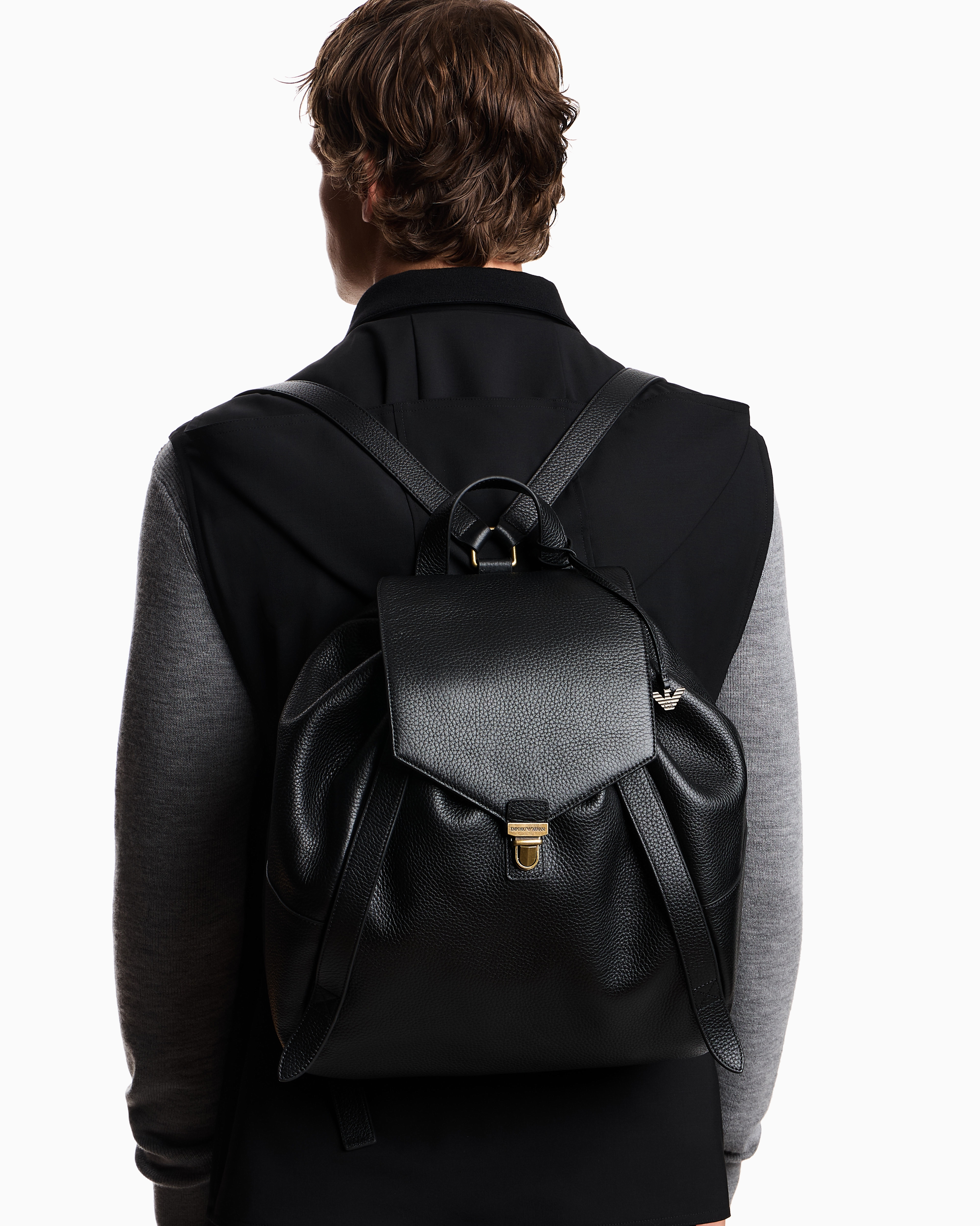 Icon pebbled leather backpack official view 6