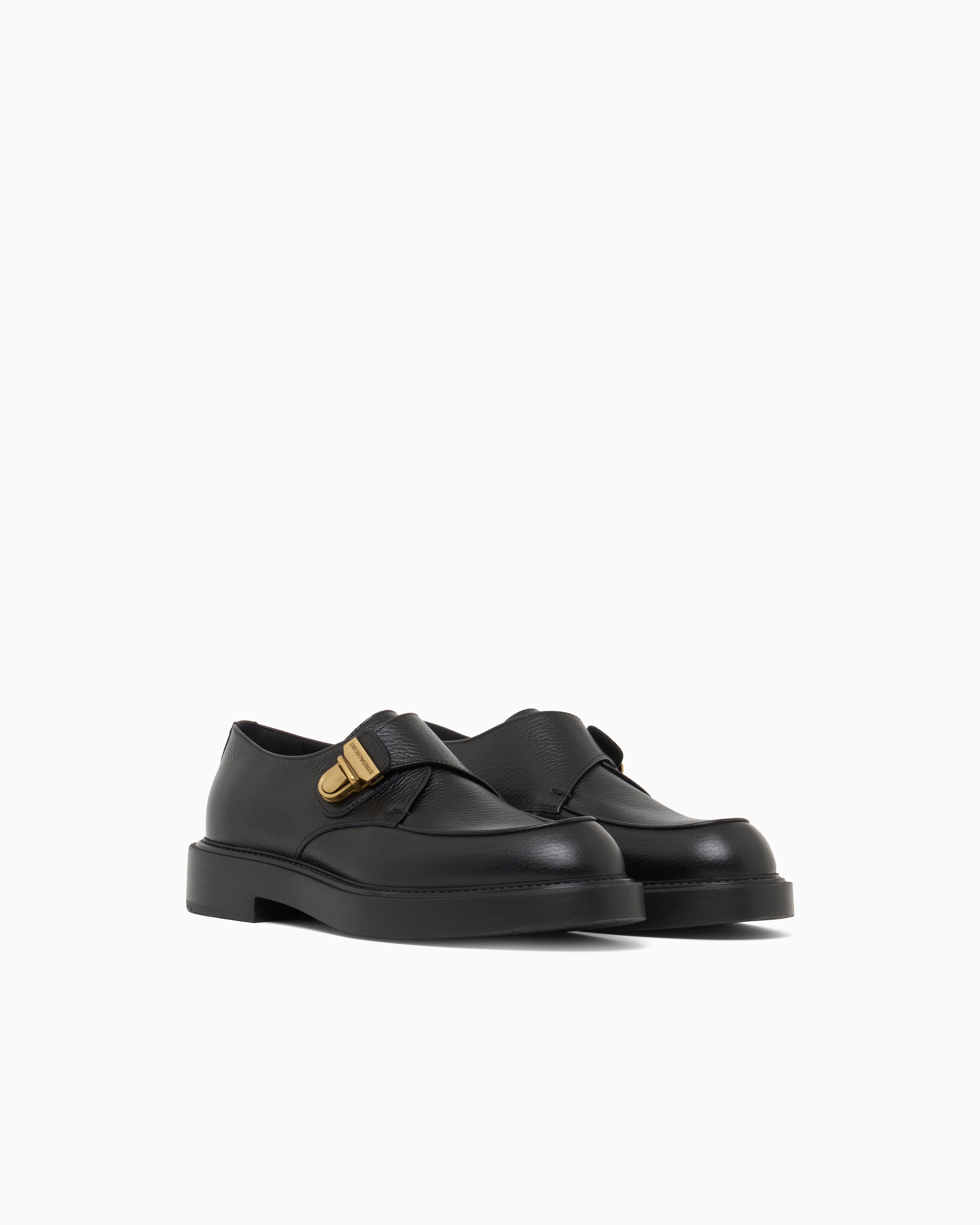 Icon pebbled leather chunky monk straps official view 2