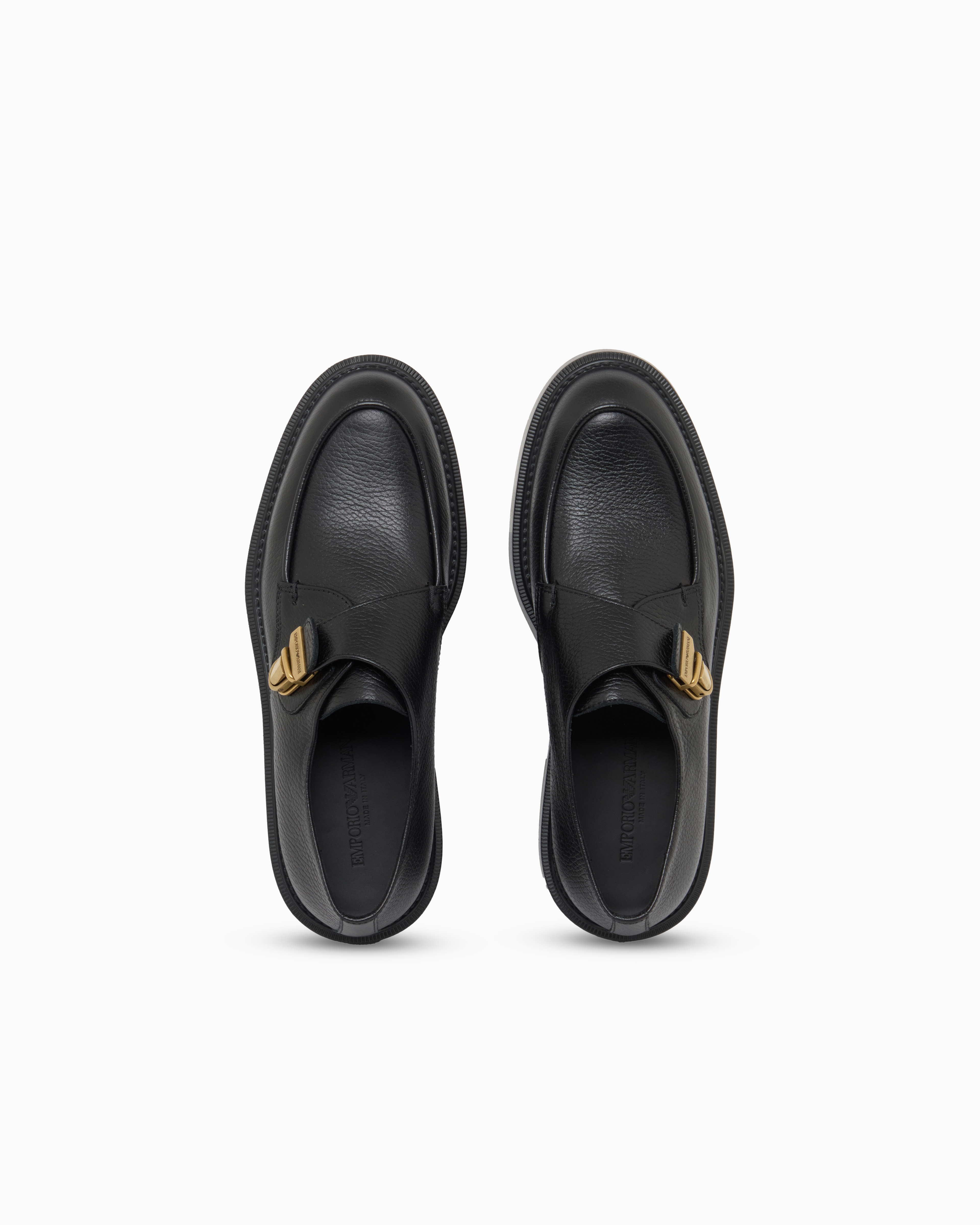 Icon pebbled leather chunky monk straps official view 3