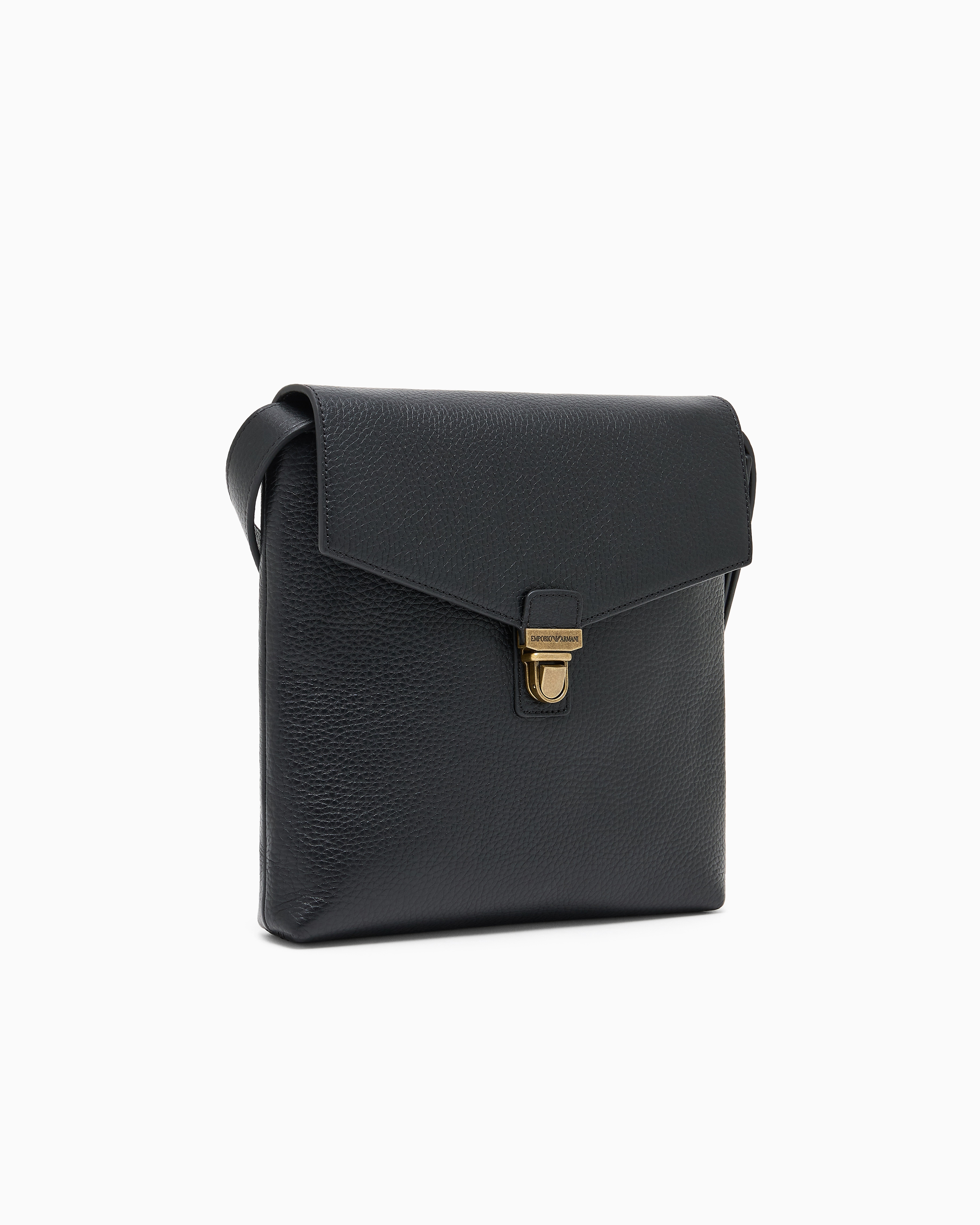 Icon pebbled leather flat shoulder bag official view 2