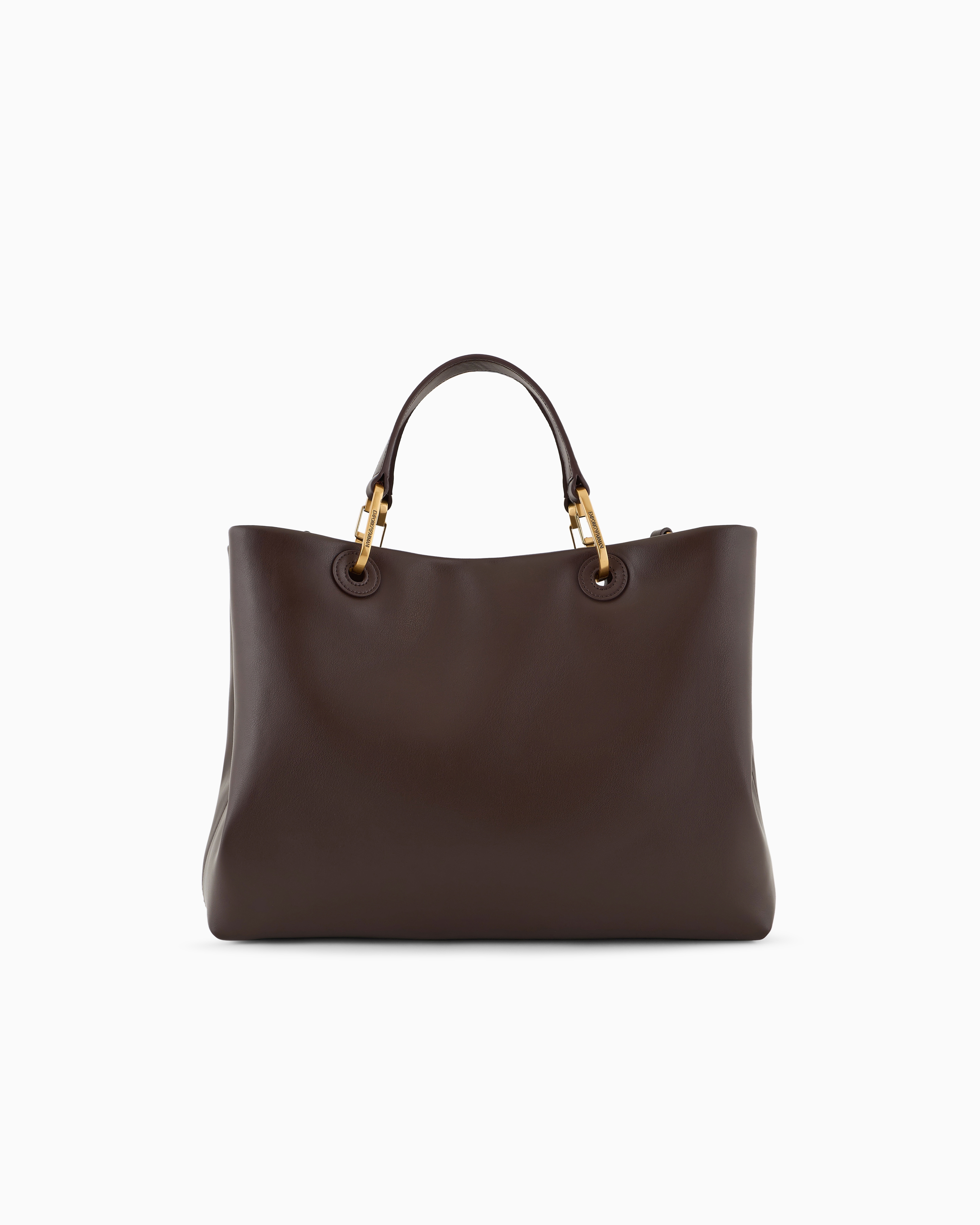 MyEA shopper bag in interwoven logo leather official view 3