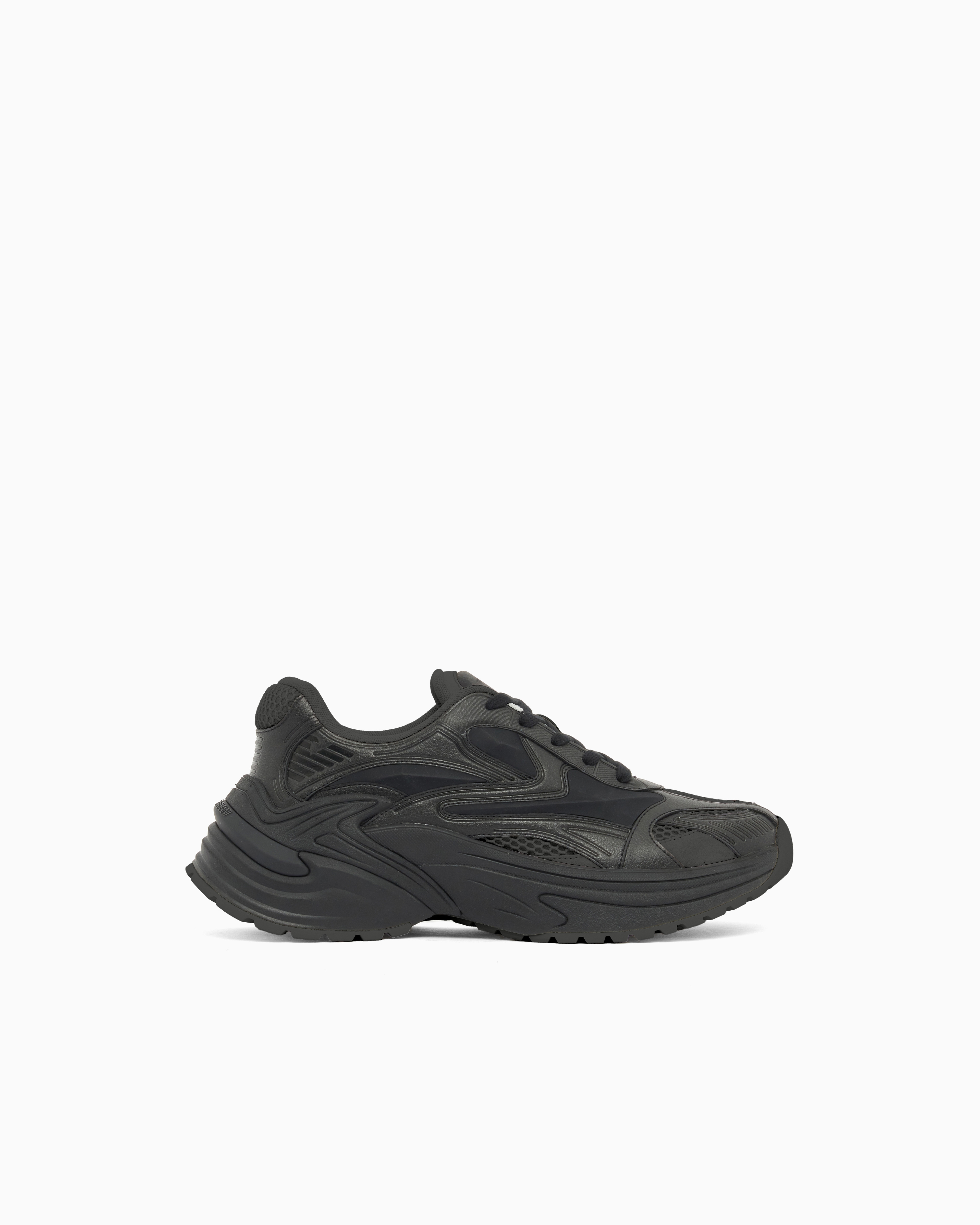Suede and mesh sneakers