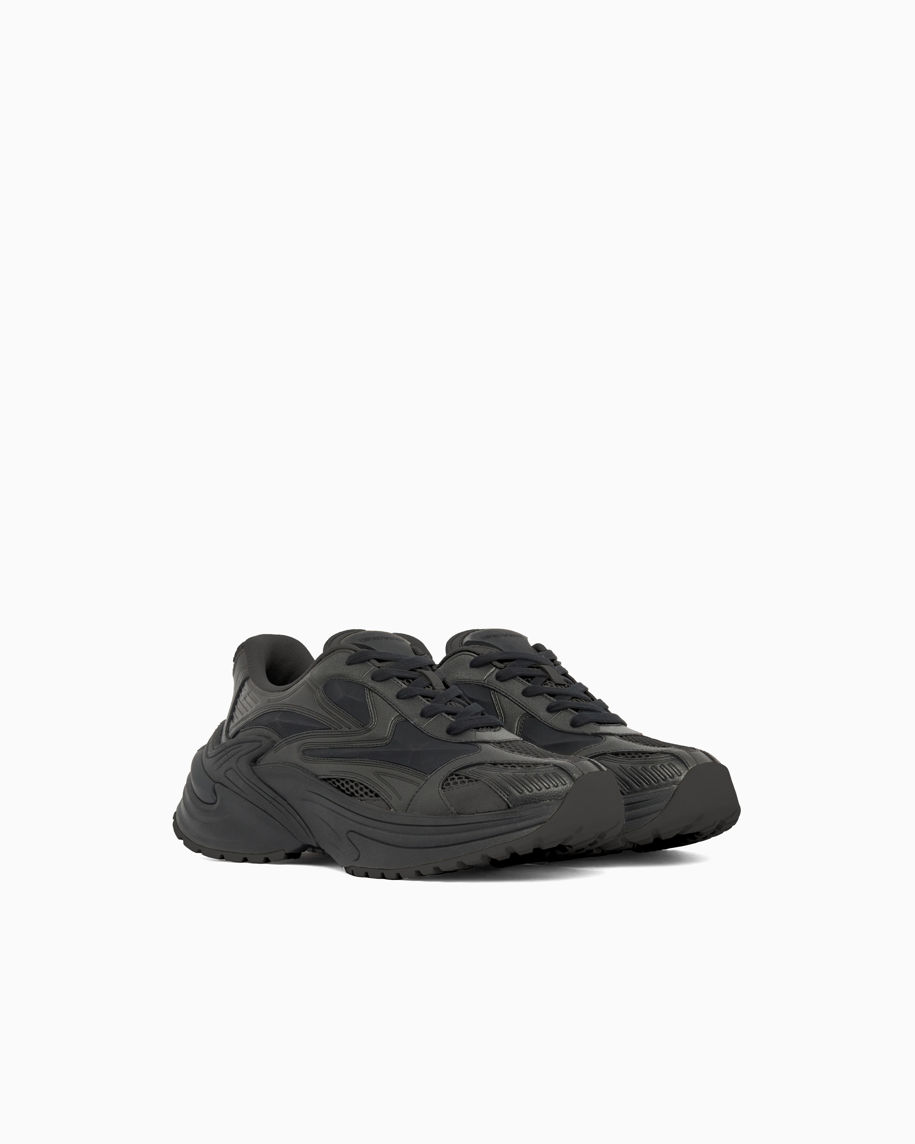 Suede and mesh sneakers official view 2