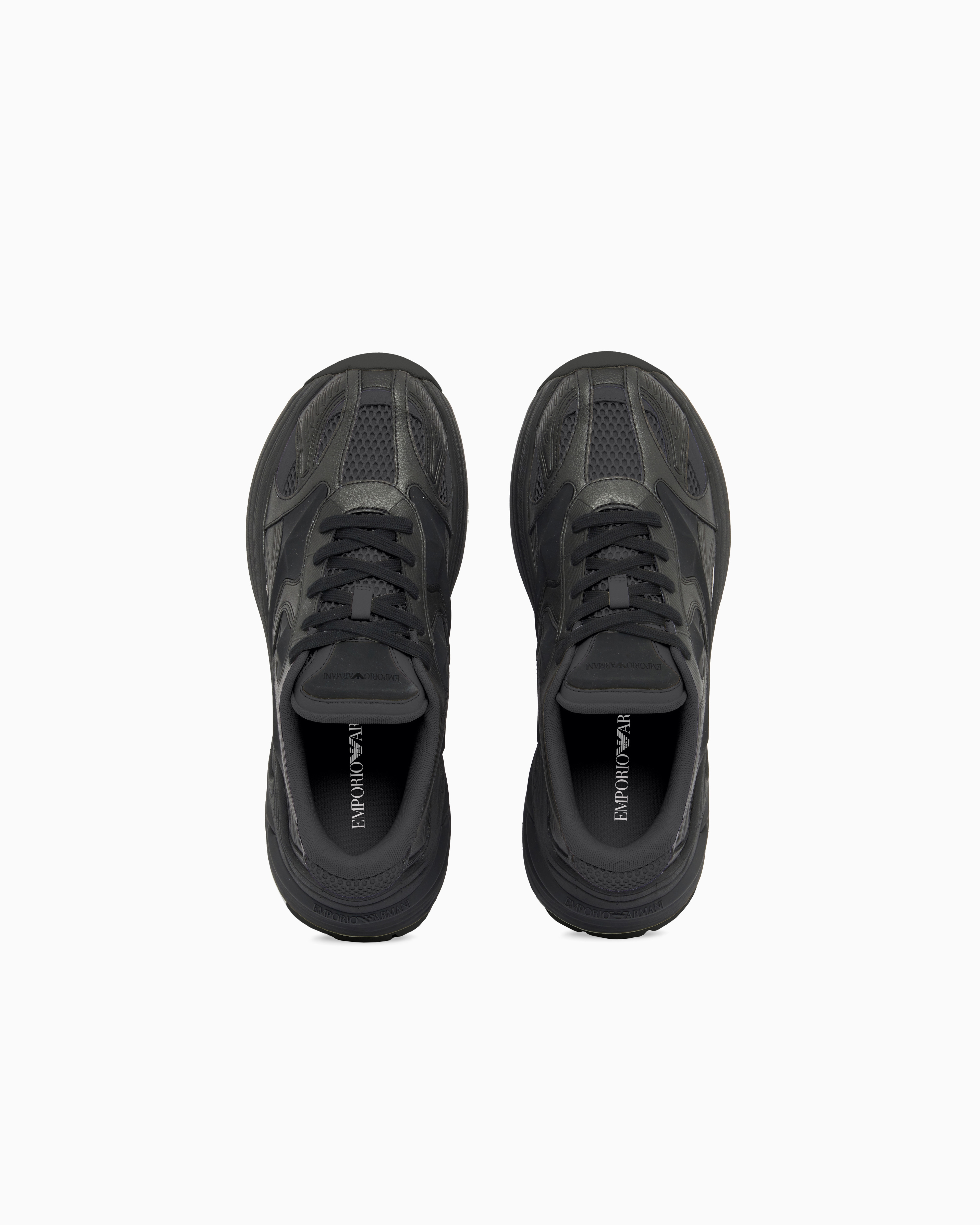 Suede and mesh sneakers official view 3