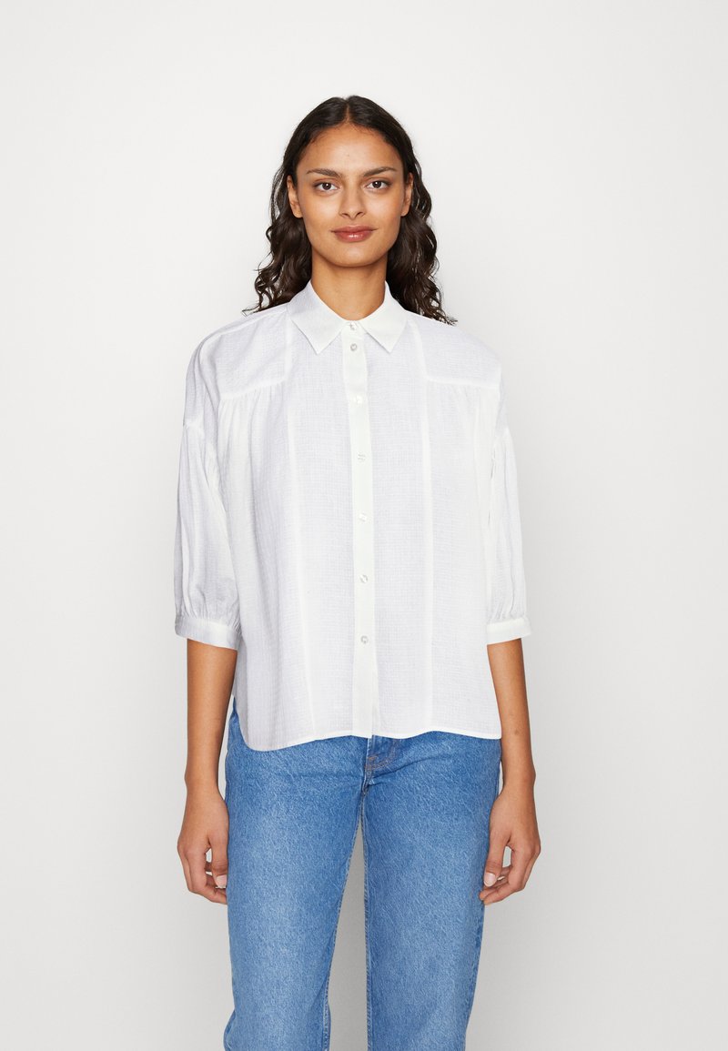 white dobby blouse