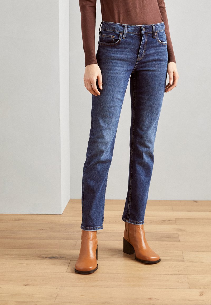 dark straight-leg denim
