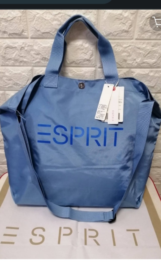 blue weekender bag