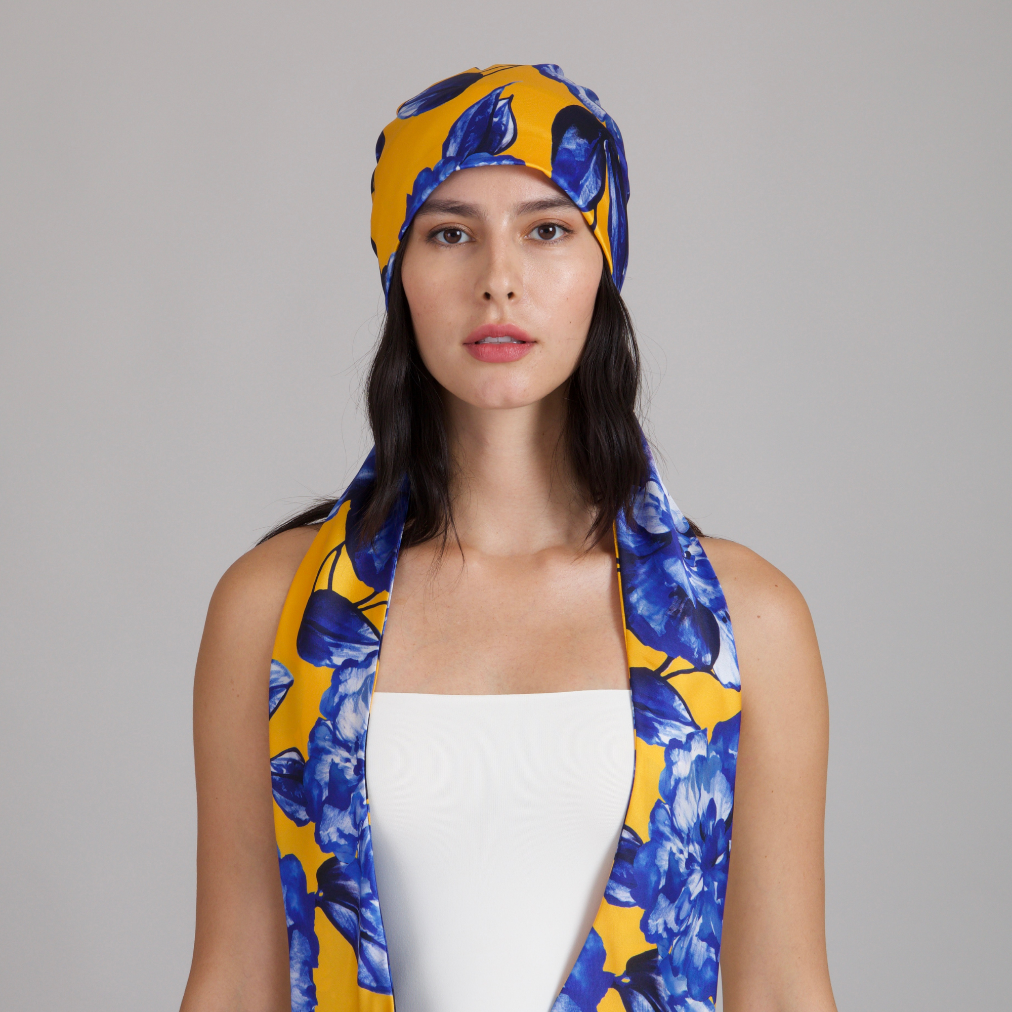 papaya cobalt print