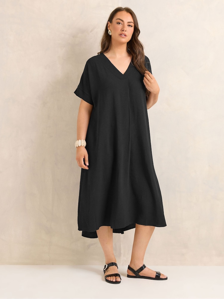 Pleated Front Knee Length Dress