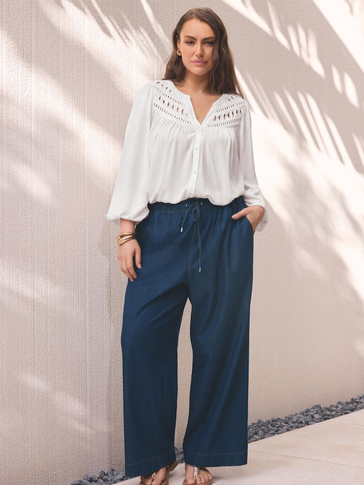 Wide Leg Pull On Trousers