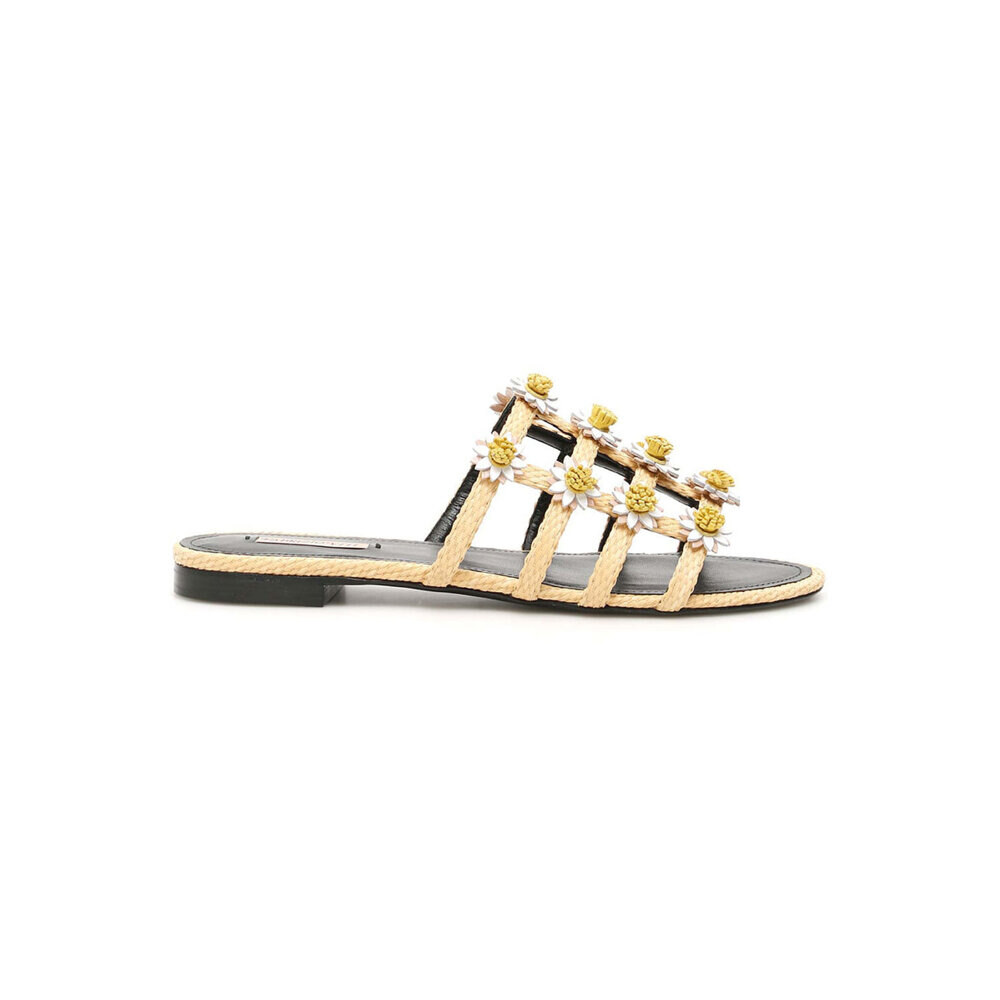 pale slide variation with daisy-appliqué straps