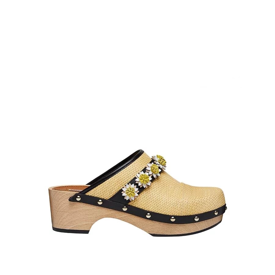 cream-and-black contrast variation of the same clog shape