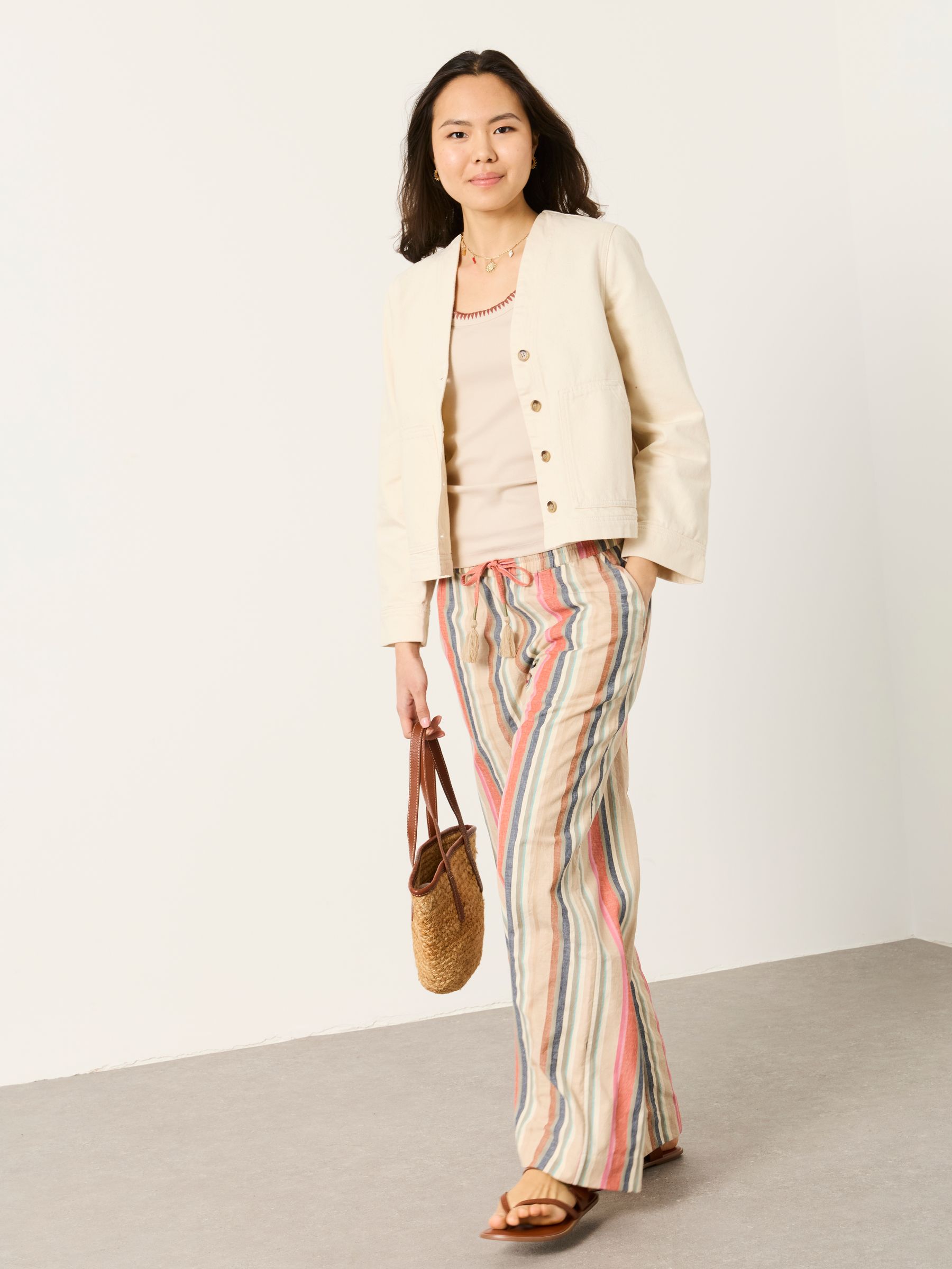Dulcie Ecru Denim Jacket — location worn