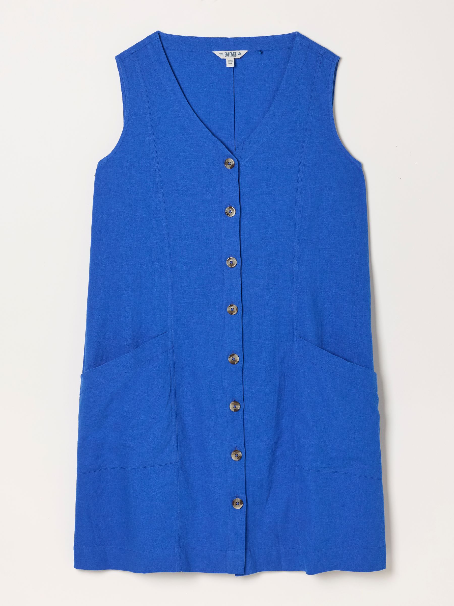 Jena Cobalt Blue Regular Linen Dress — location still life