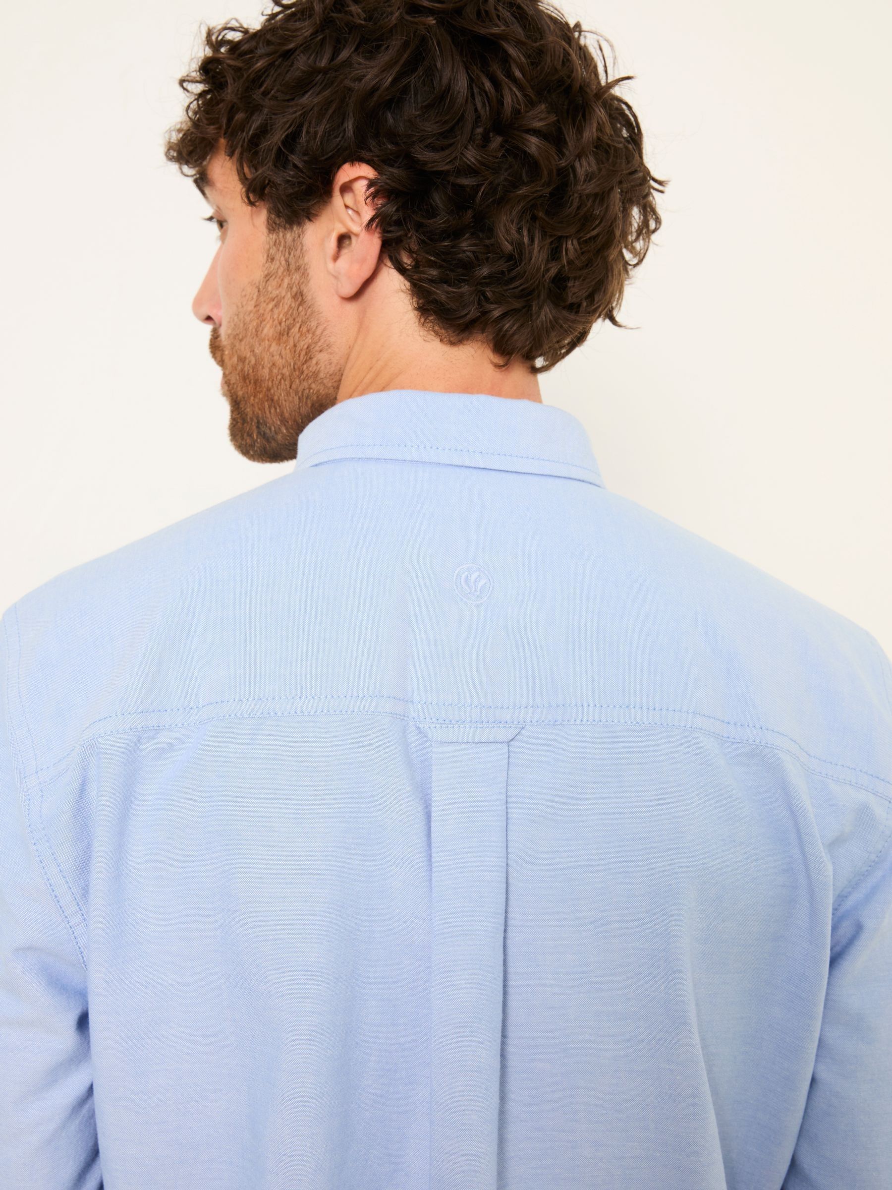 White and Blue Long Sleeve 2 Pack Oxford Shirts — location worn