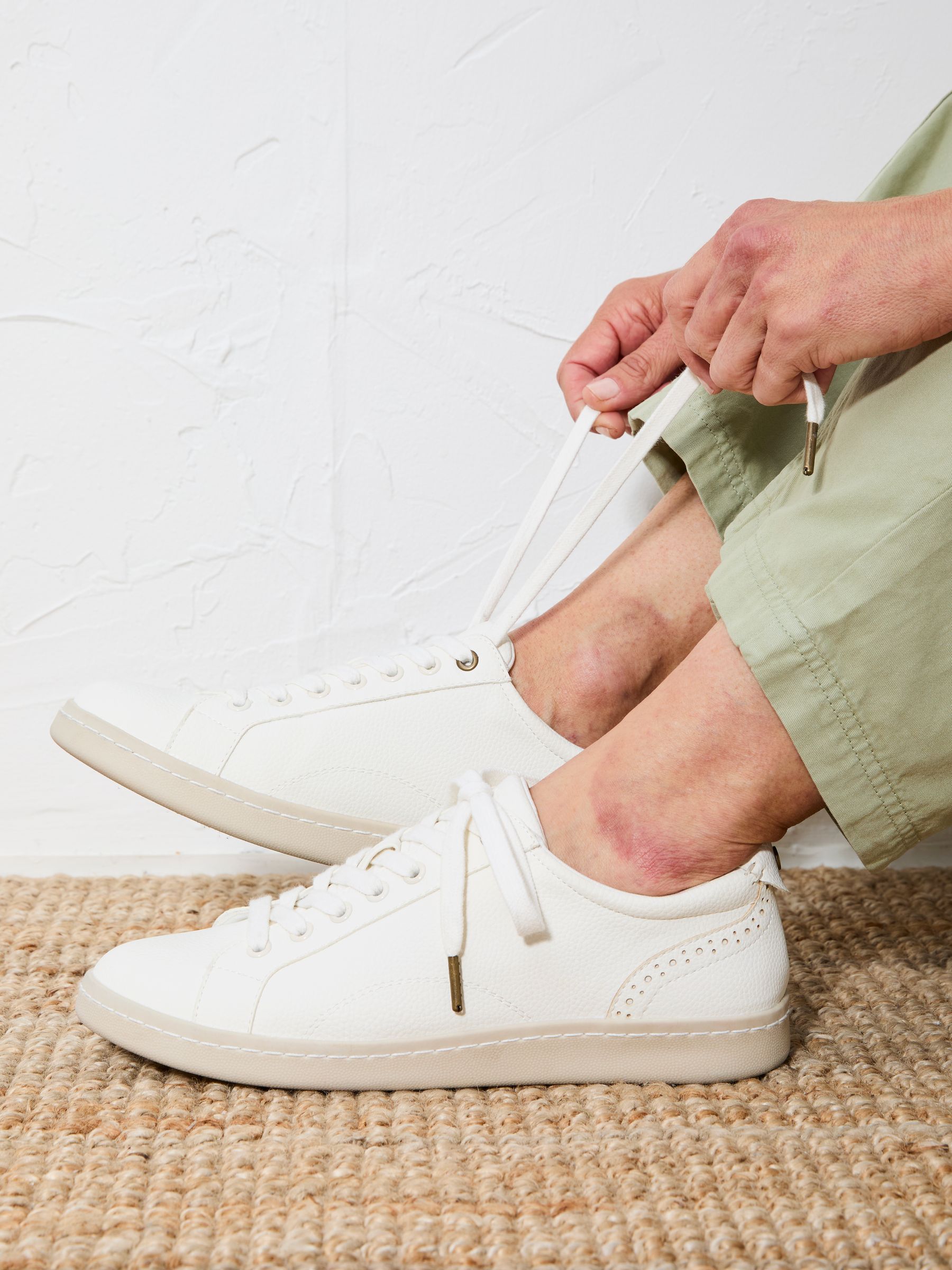 White Nora Lace Up Trainer