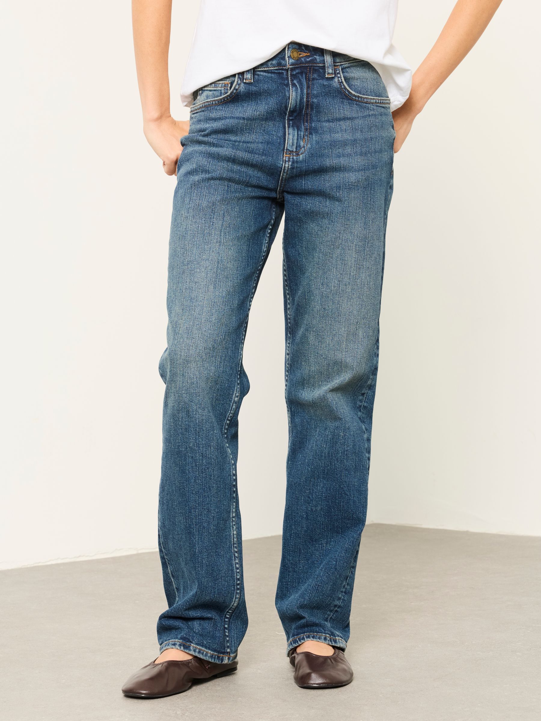 Filby Blue Denim Regular Relaxed Straight Jeans