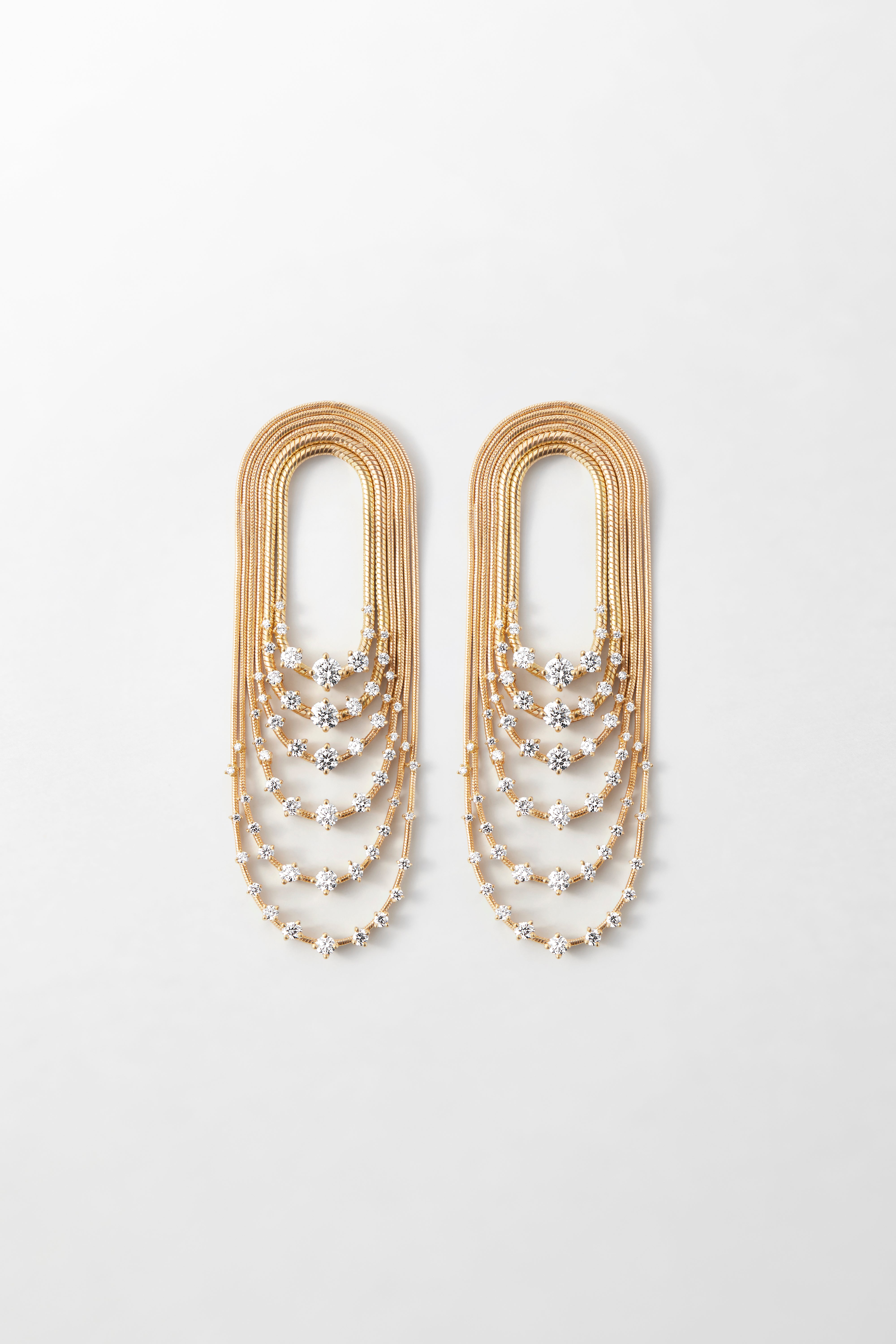 Diamonds on Multi Chain Earrings
