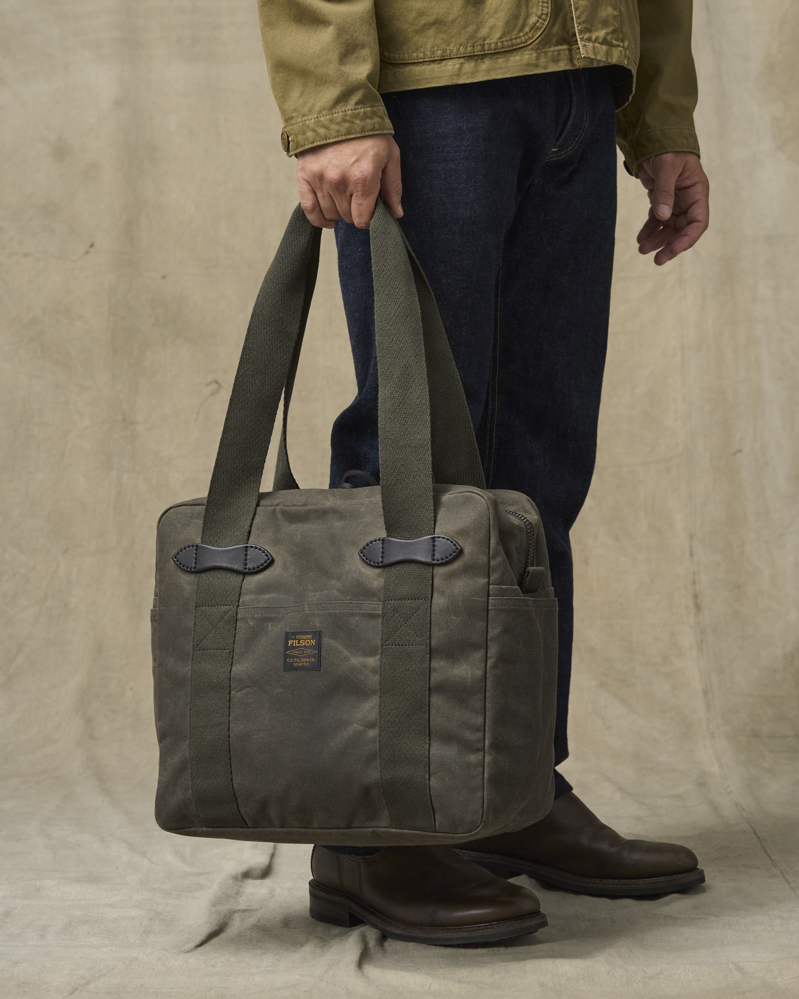 Tin Cloth Zipper Tote Bag