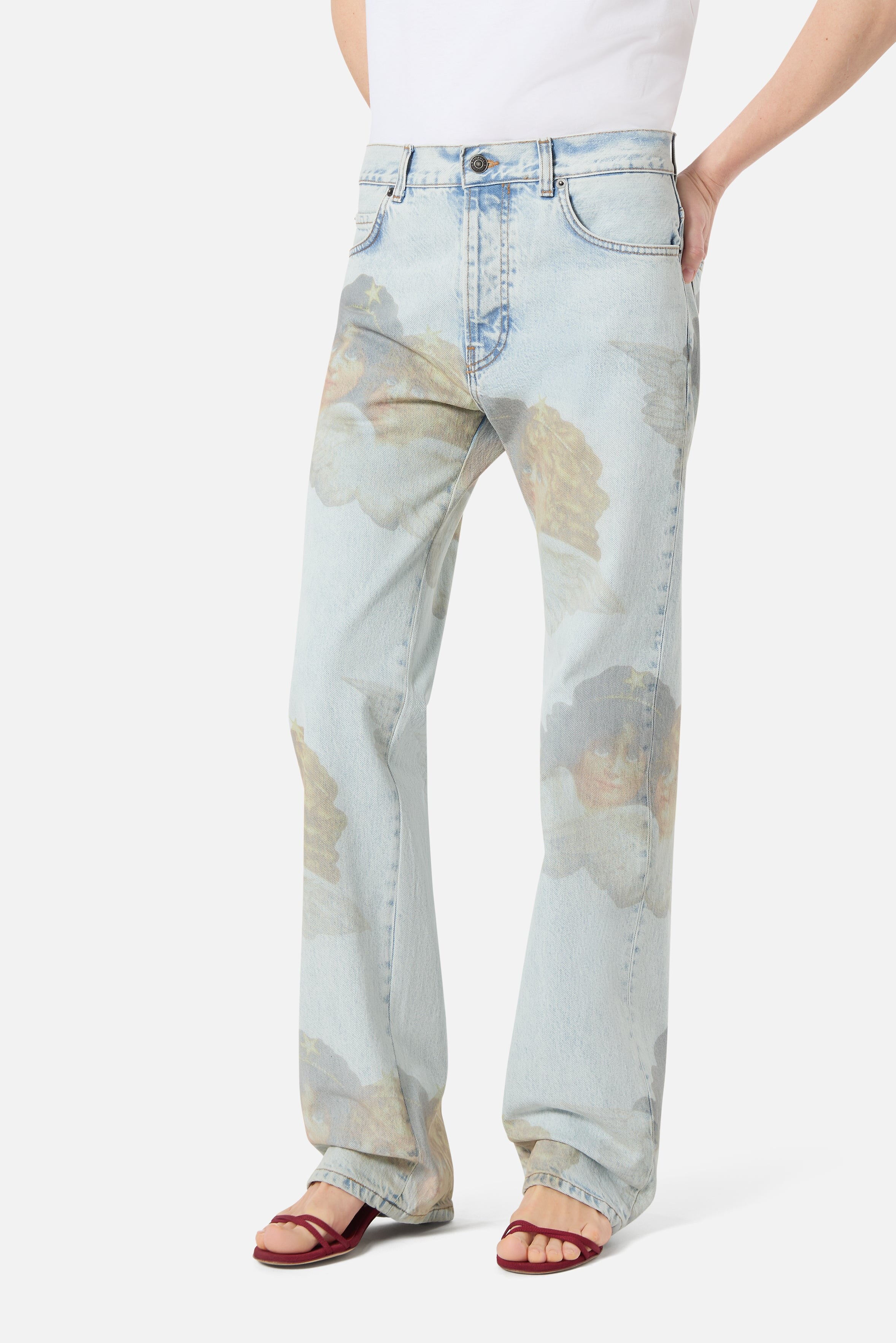 front fit detail with the all-over Angels print