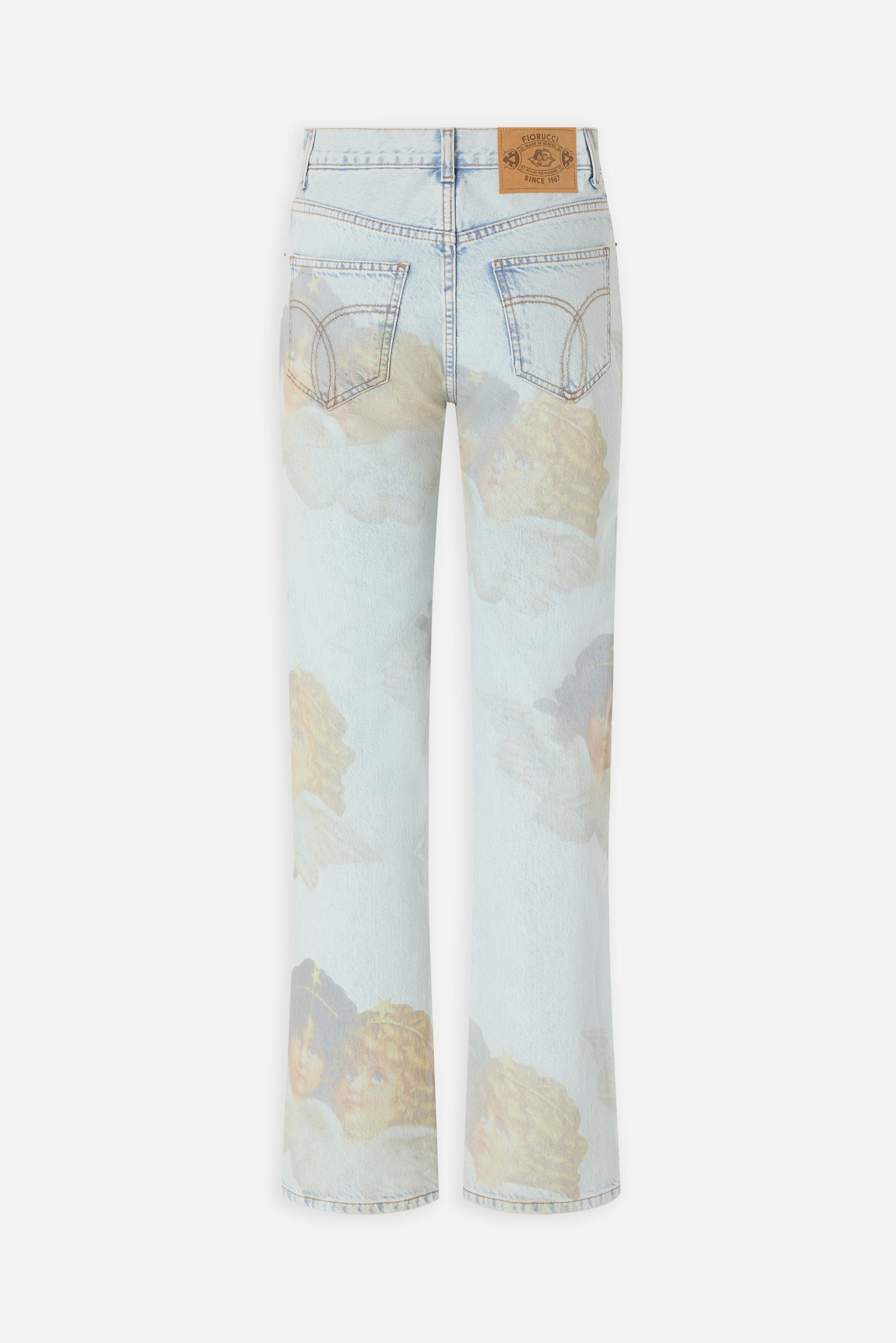flat product view of the full five-pocket jean
