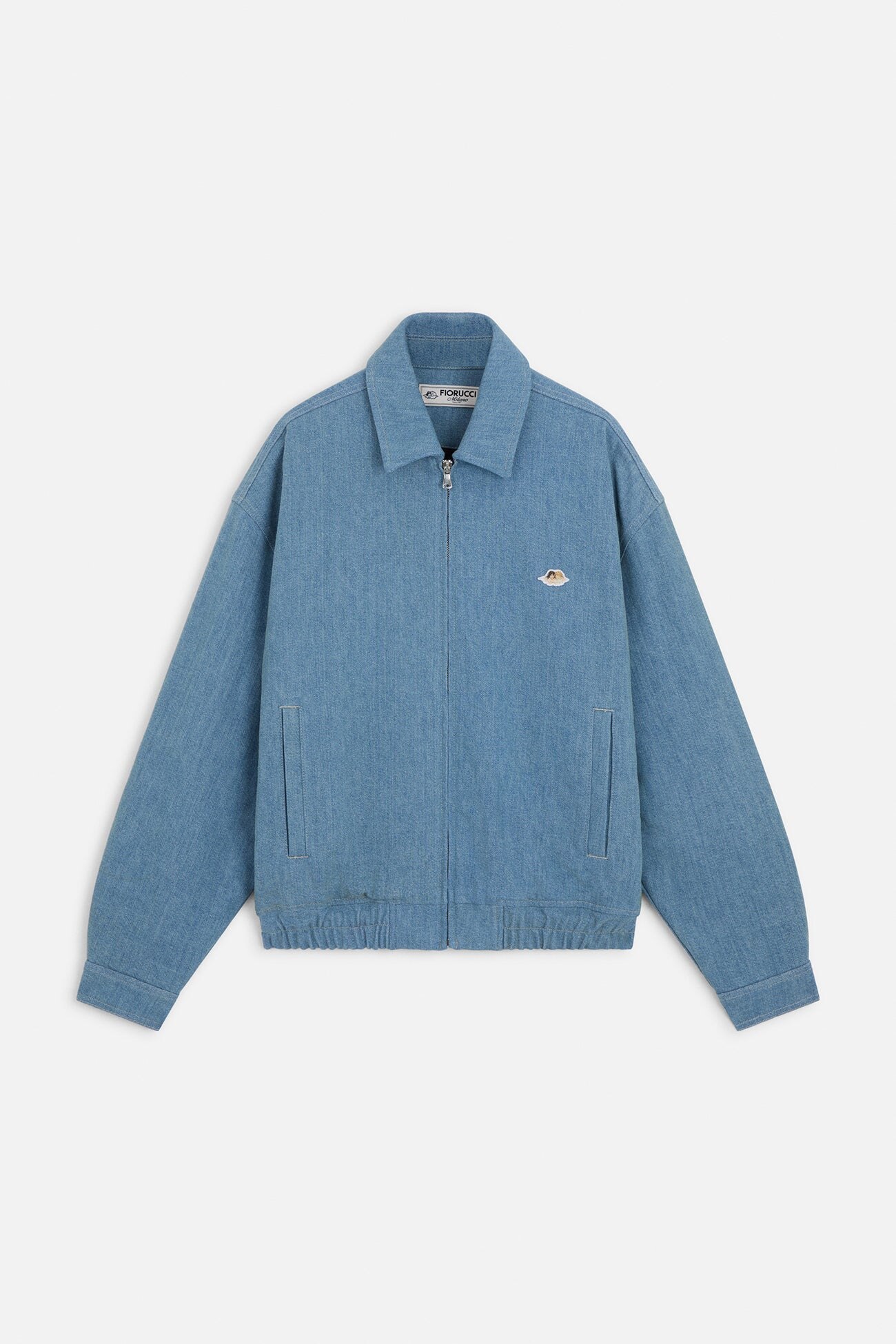 Angels Patch Denim Bomber Jacket