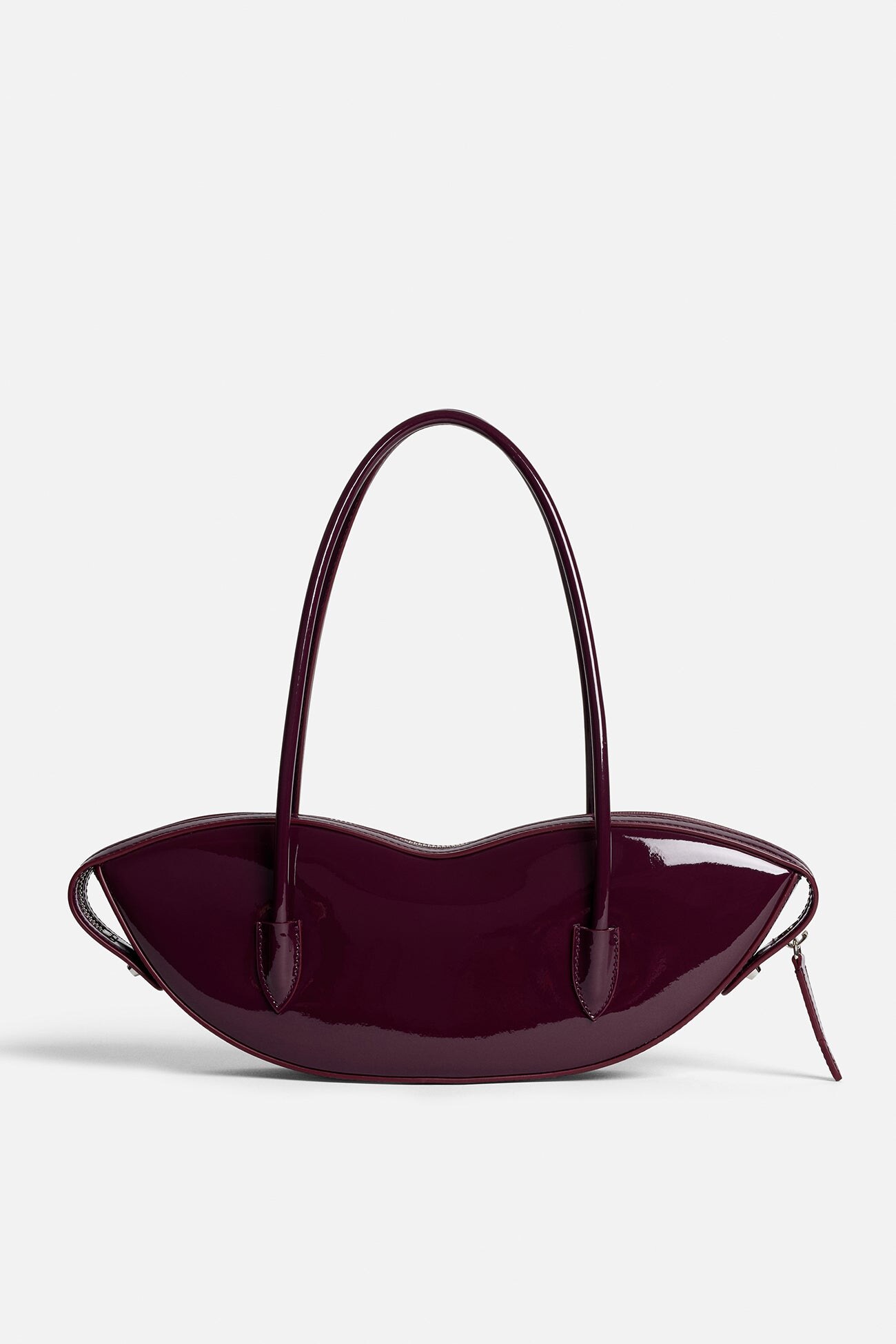 top view with lipstick-shaped zip closure