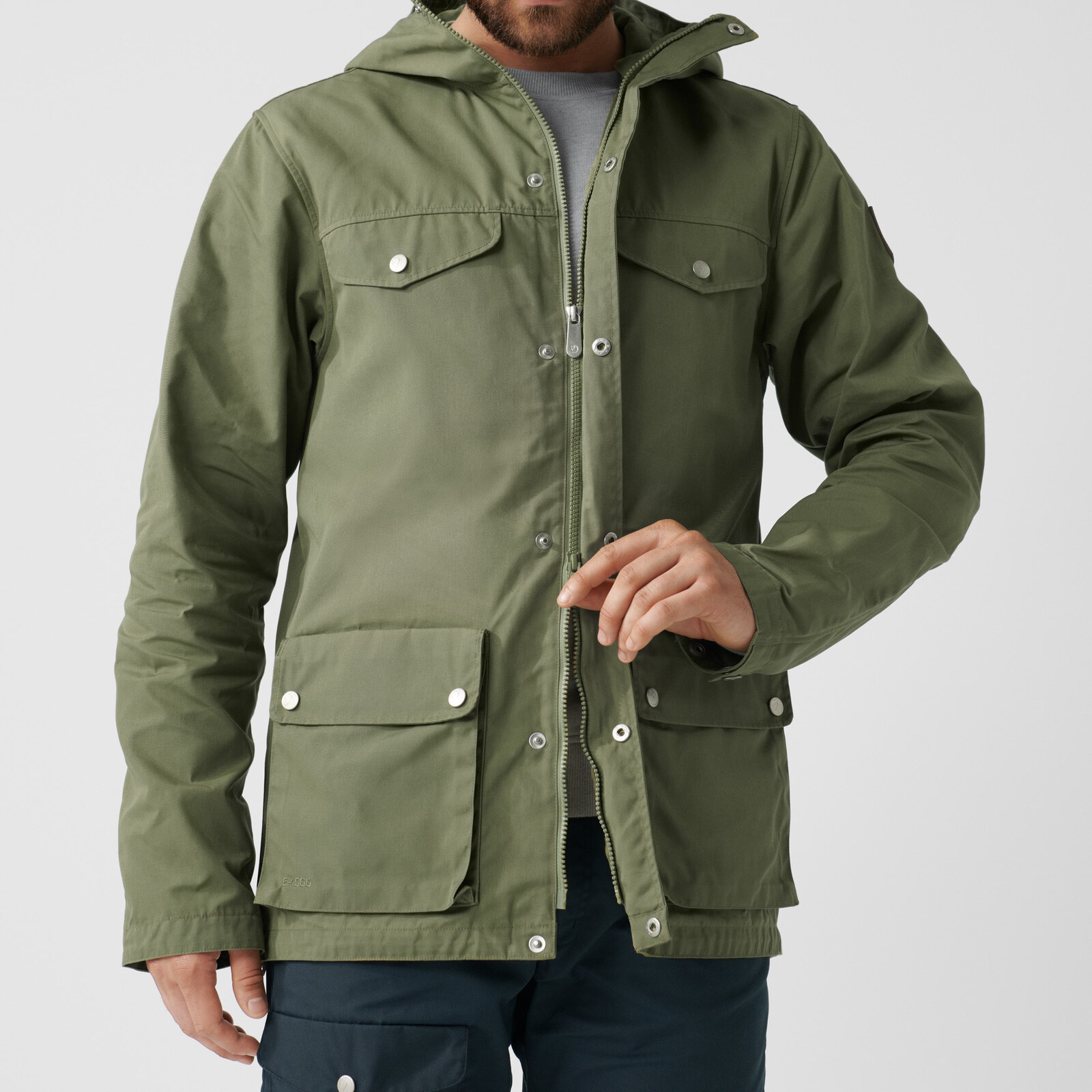 Green jacket detail on body