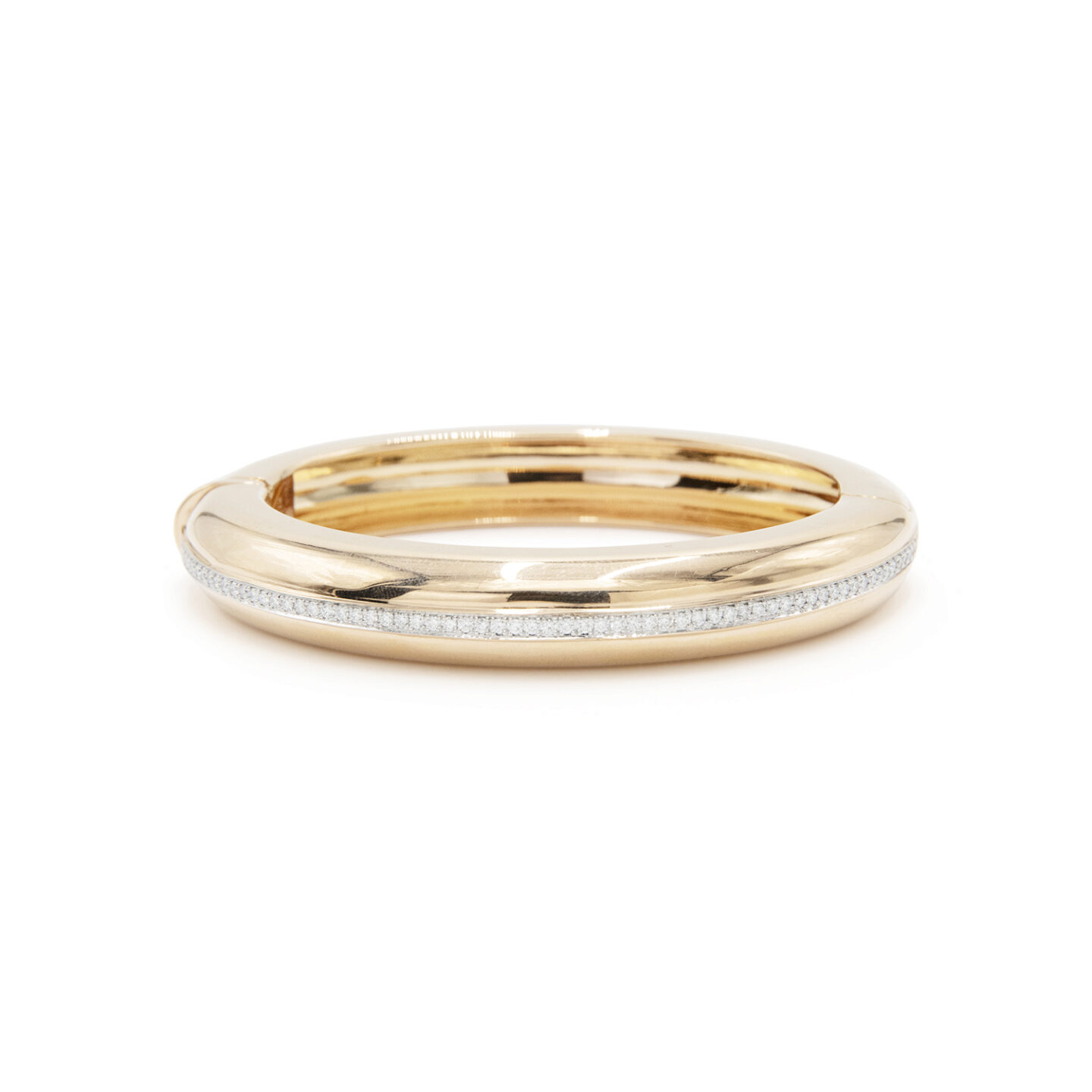Signed Fred Leighton Diamond Line Bangle