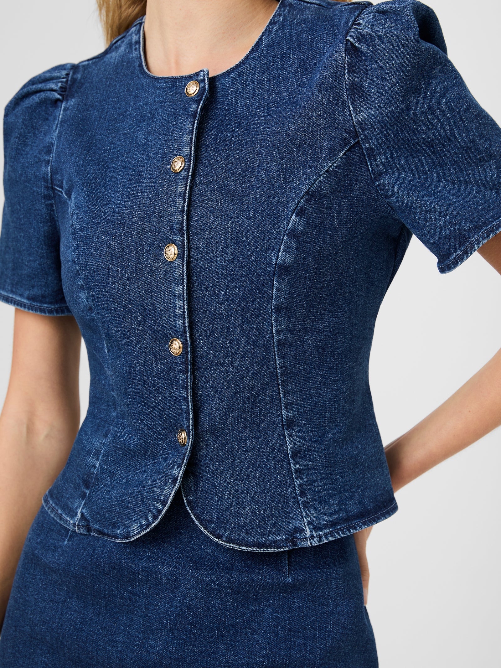Button-front and seam closeup