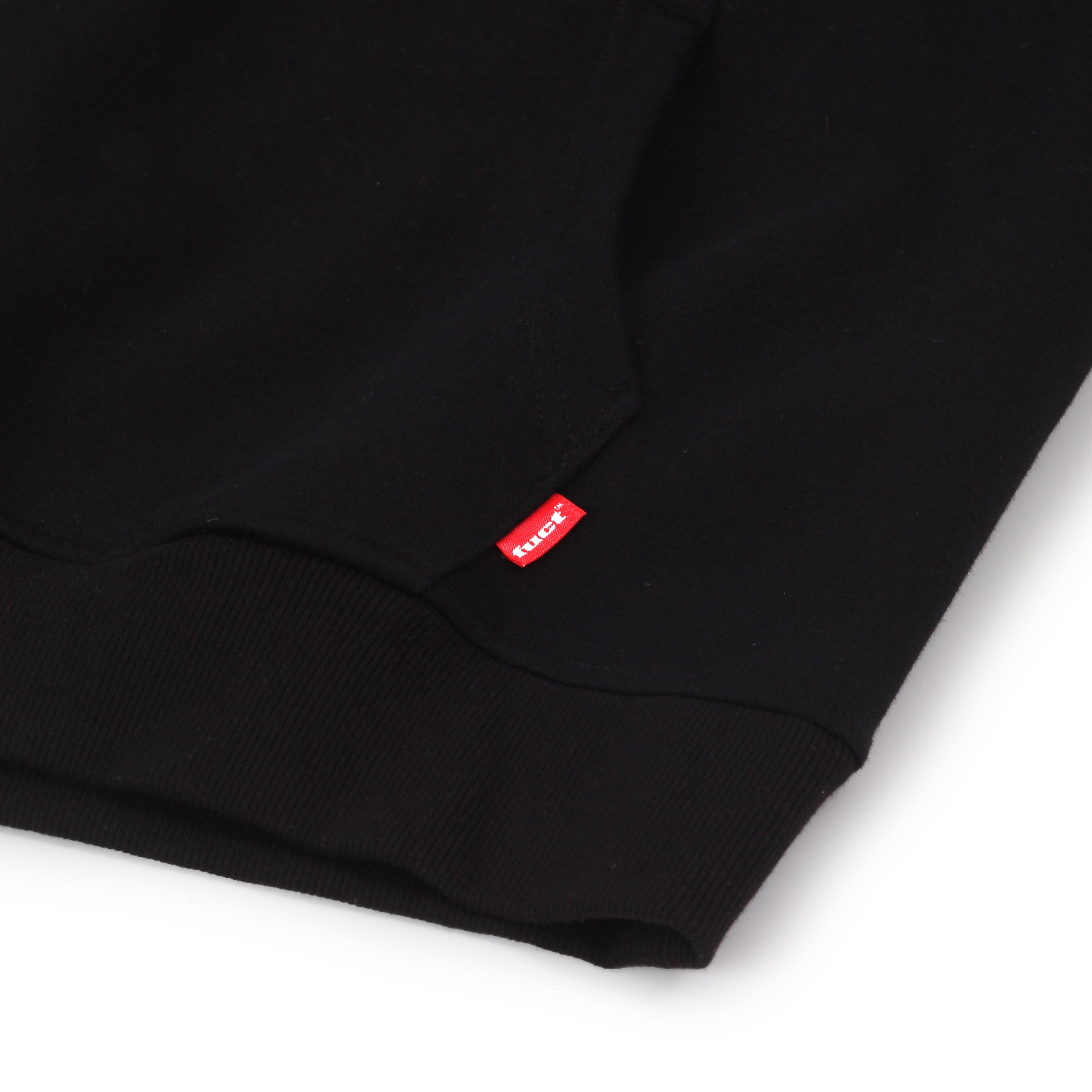 Official ACADEMY LOGO SATIN APPLIQUÉ HOODIE BLACK view