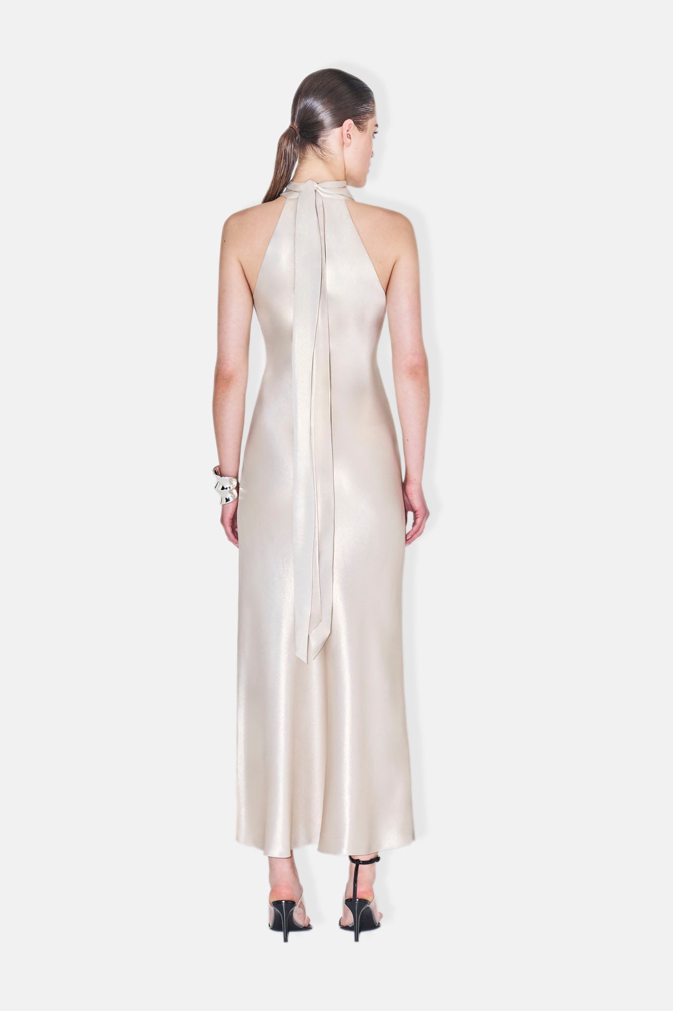 side profile of the below-knee hem