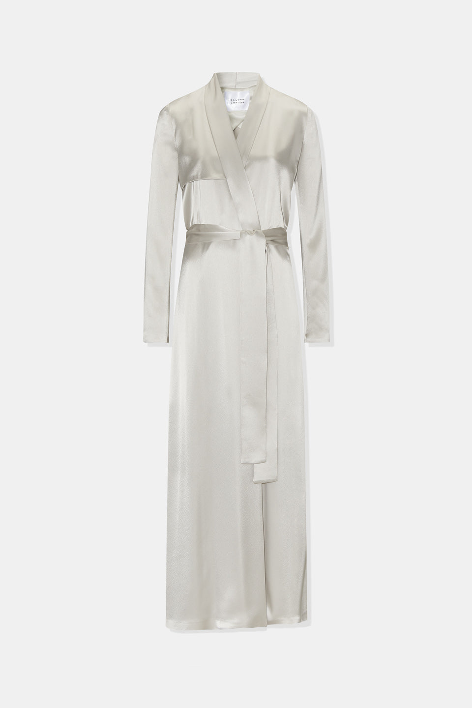 white bridal satin trench variation