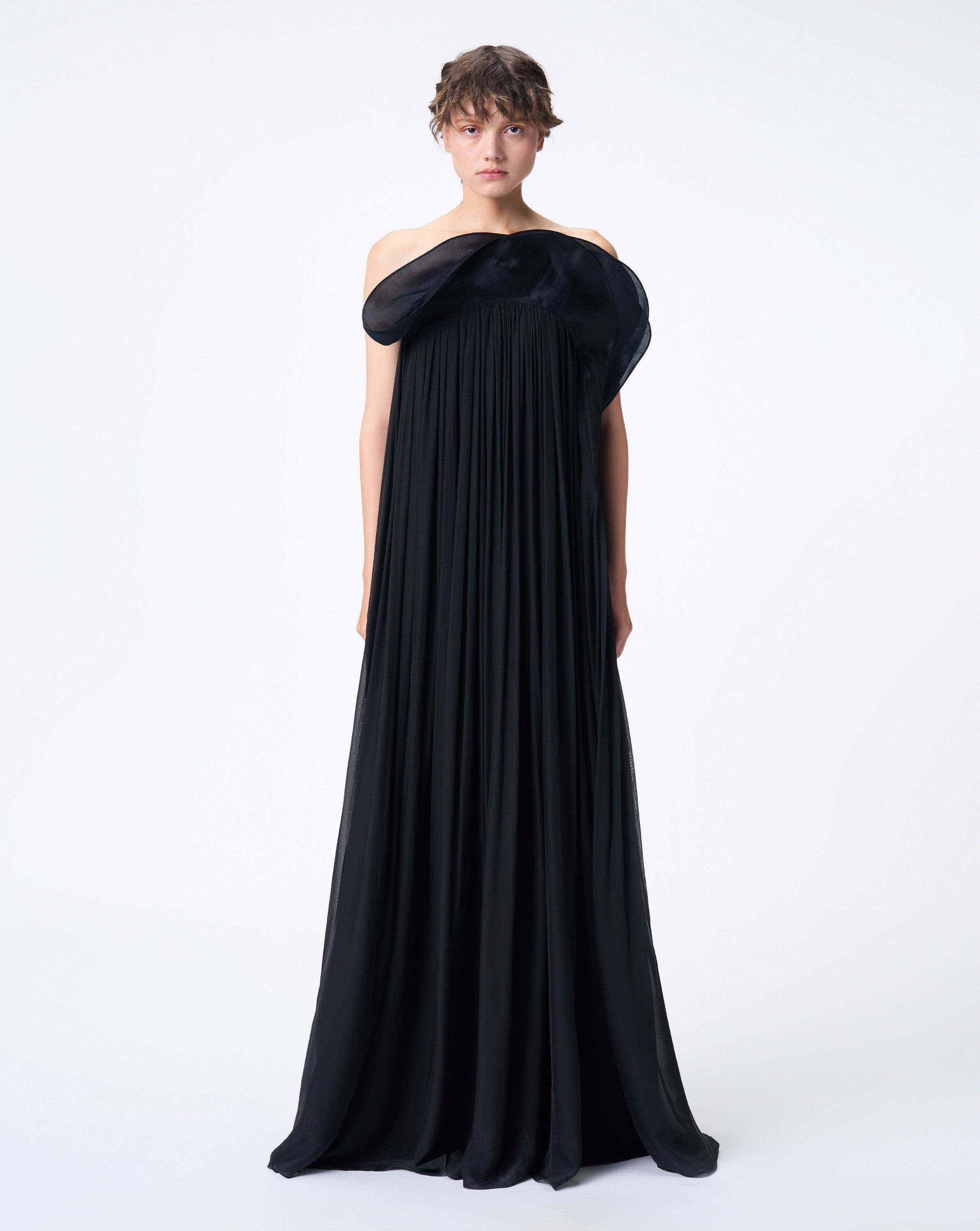 Waterfall Ruffle Gown