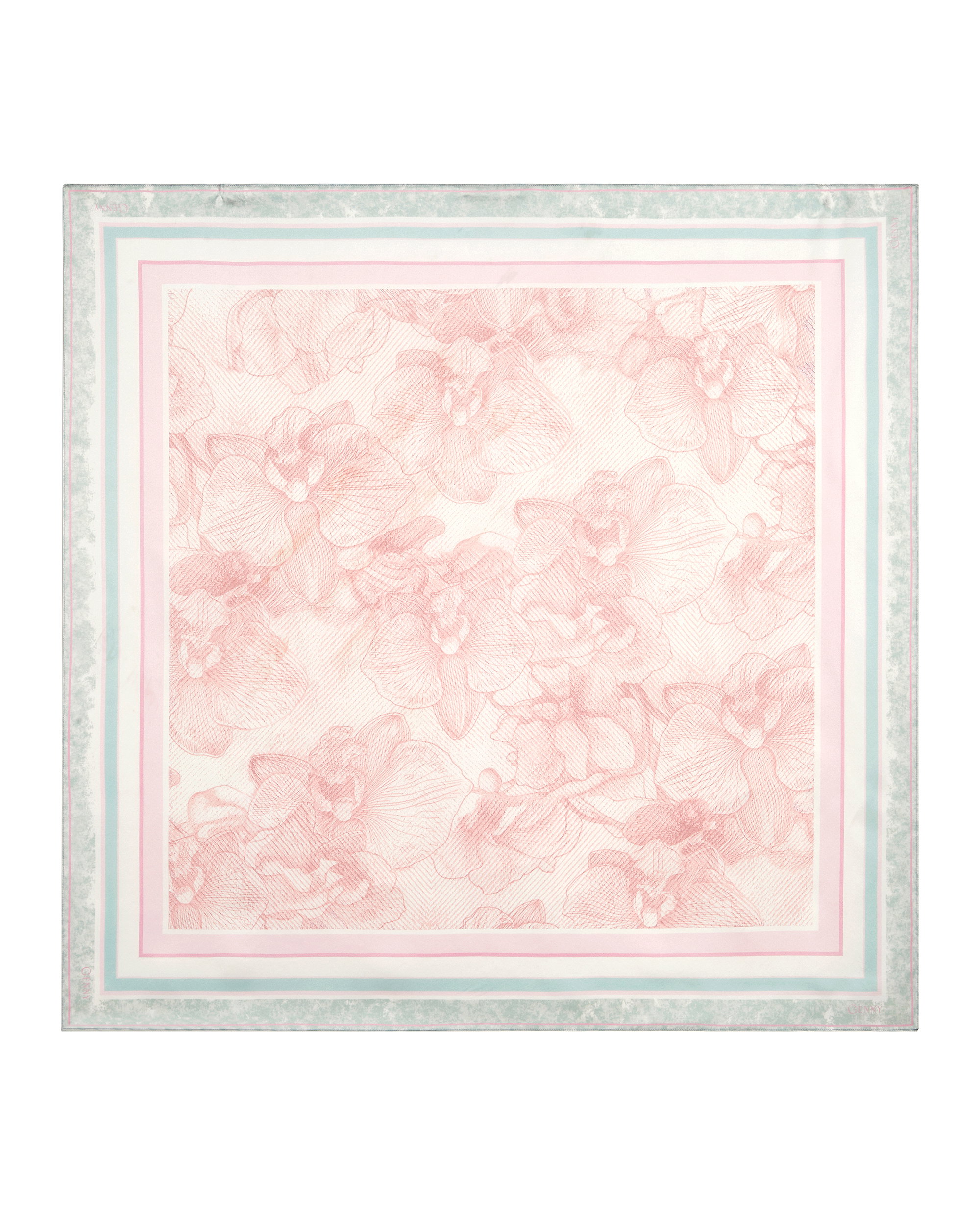Silk Scarf with Orchid Print